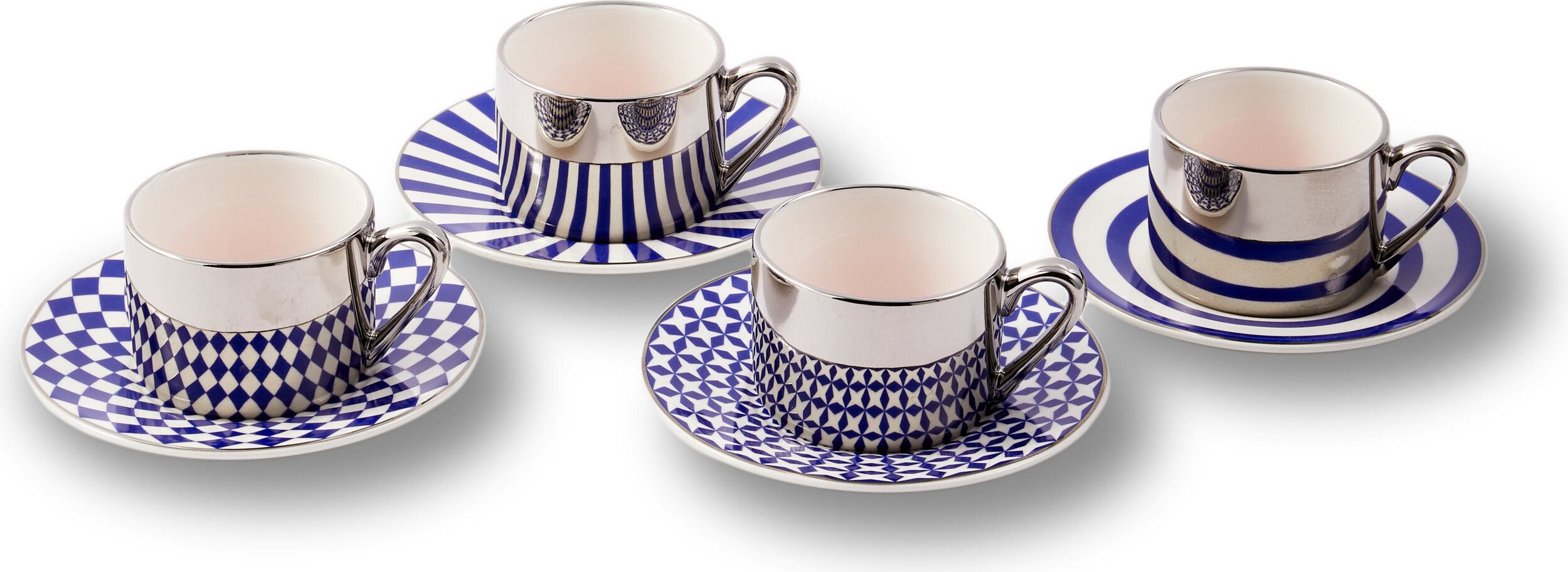 Aunty Espressotassen mit Untertassen 90 ml, 4 St.
