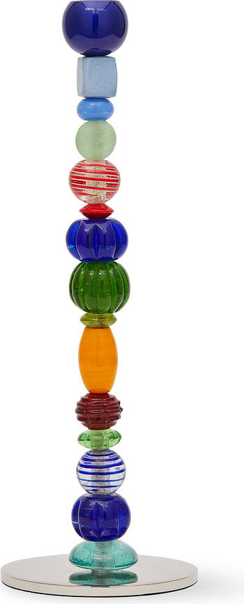 Beads Candlestick for classic candle 34 cm, colorful