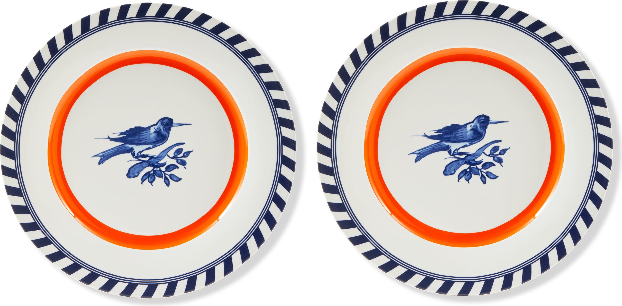 Bird Patterned Speiseteller 27 cm, orange, 2 St.