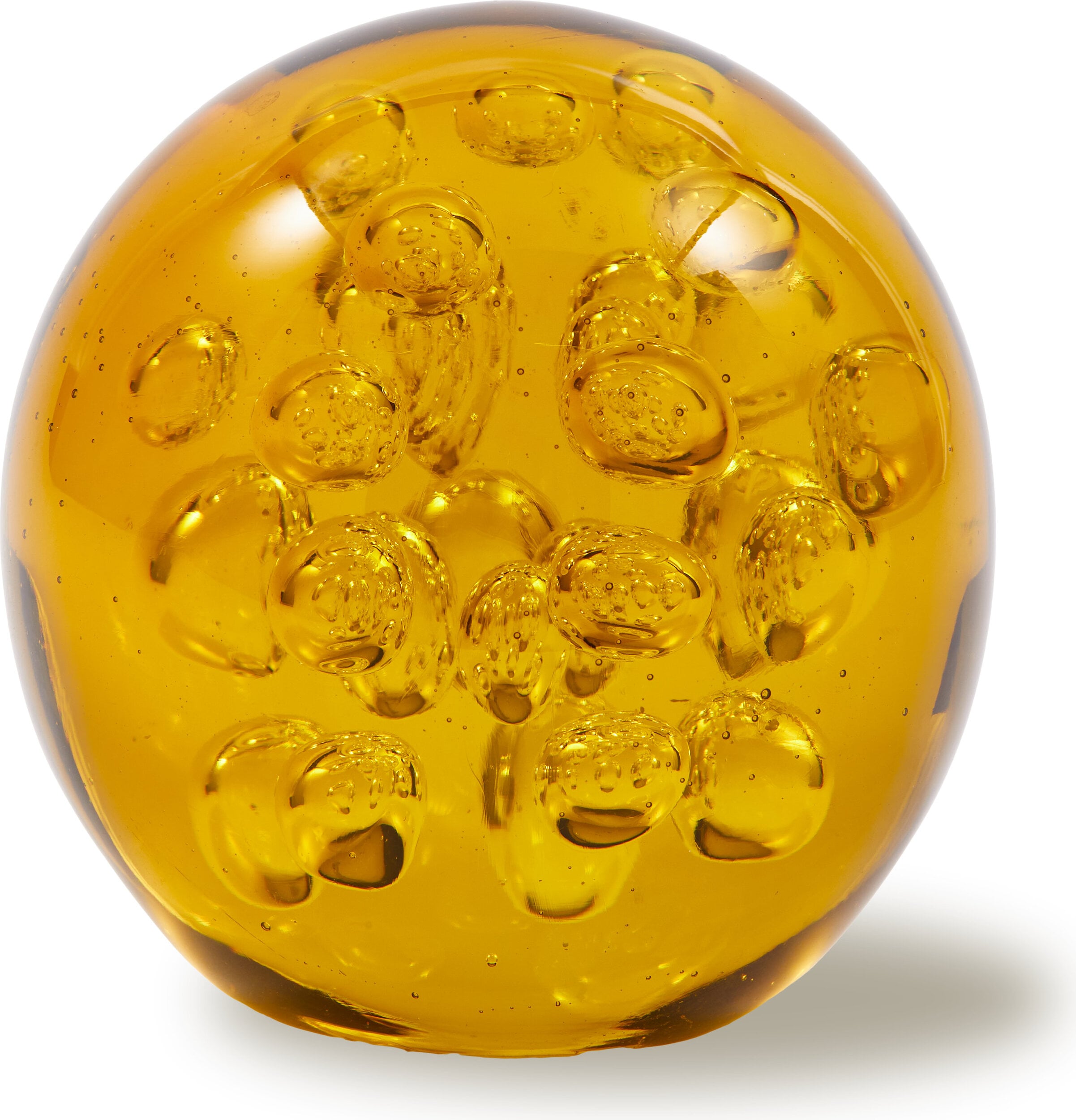 Bubble Glass Ball Glasdekoration 8 cm, gelb