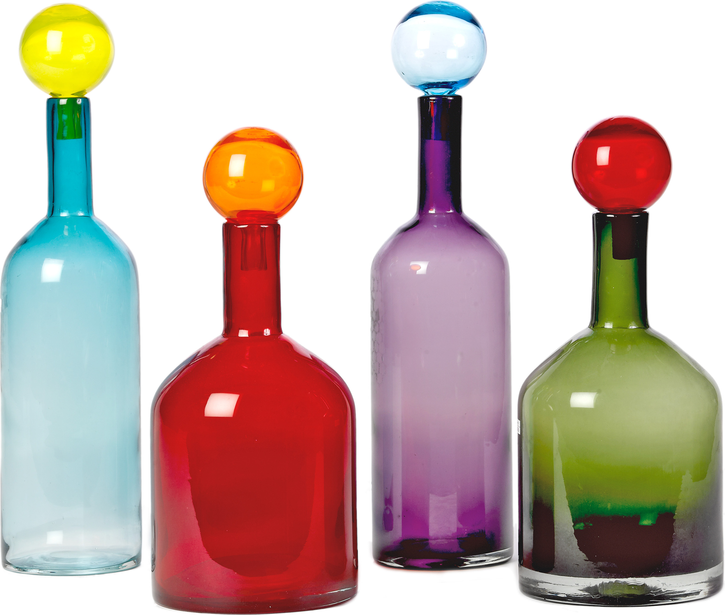 Bubbles and Bottles Glasdekorationen, mehrfarbig, 4-teilig