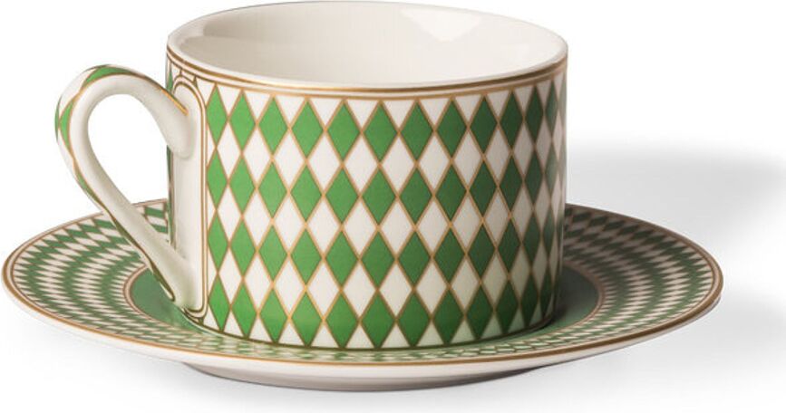 Chess Tea Cups with Saucers 200 ml, 4 pcs.