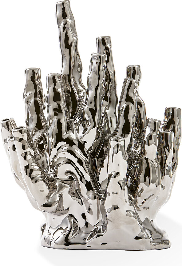 Coral Vaas zilver voor 20 bloemen