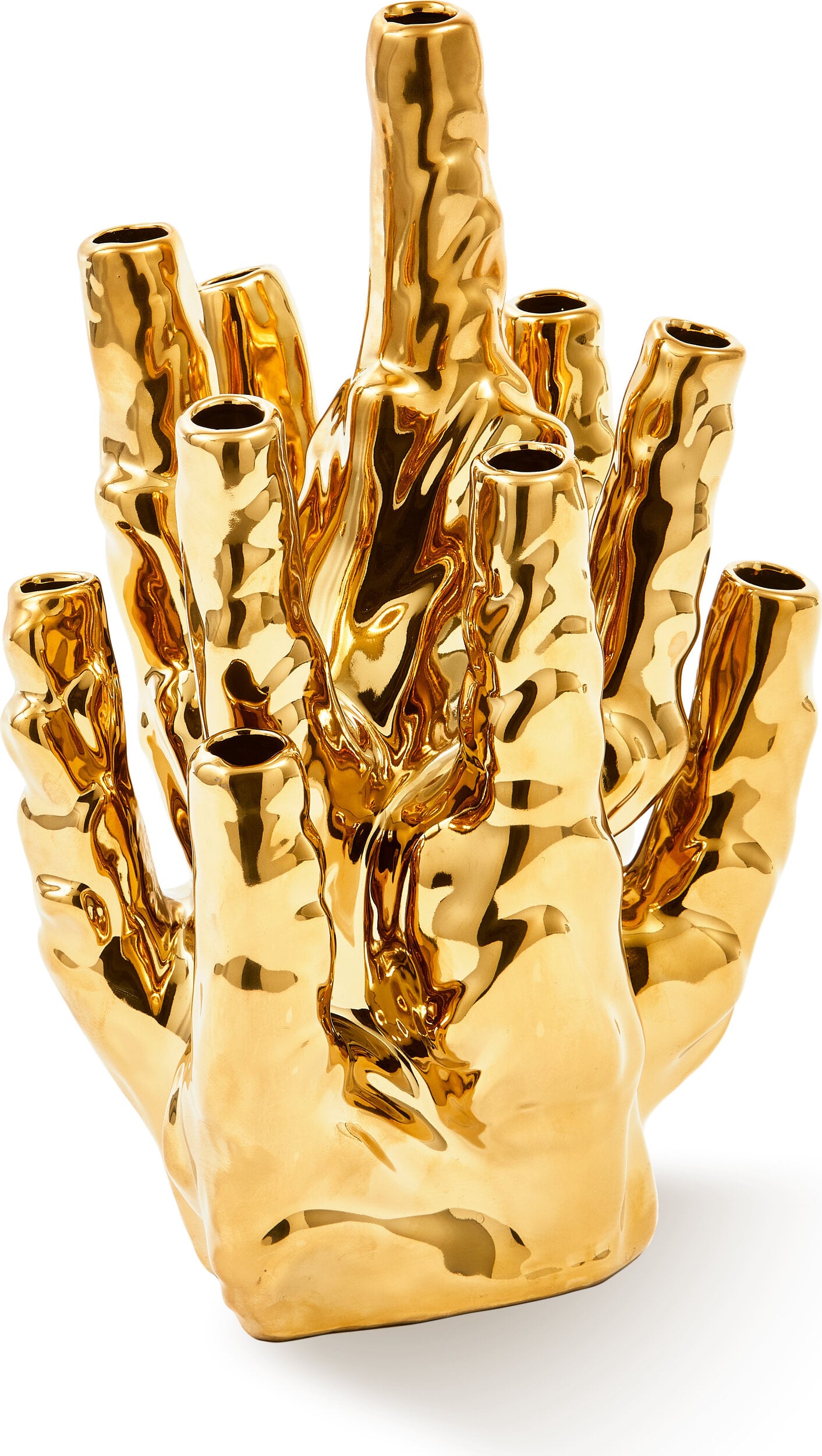 Coral Vase gold für 10 Blumen