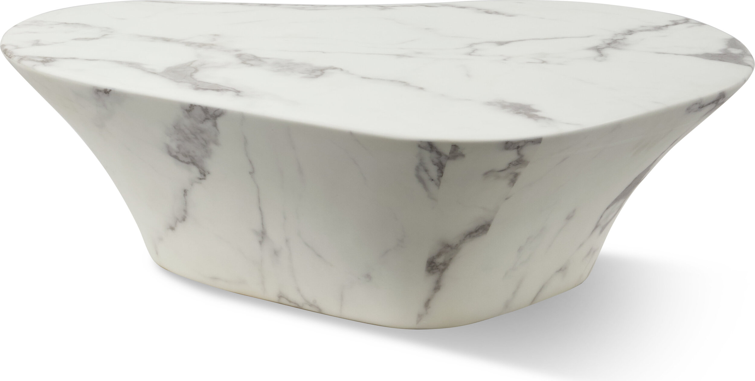 Couchtisch Oval Marble 70 x 105 cm, weiß