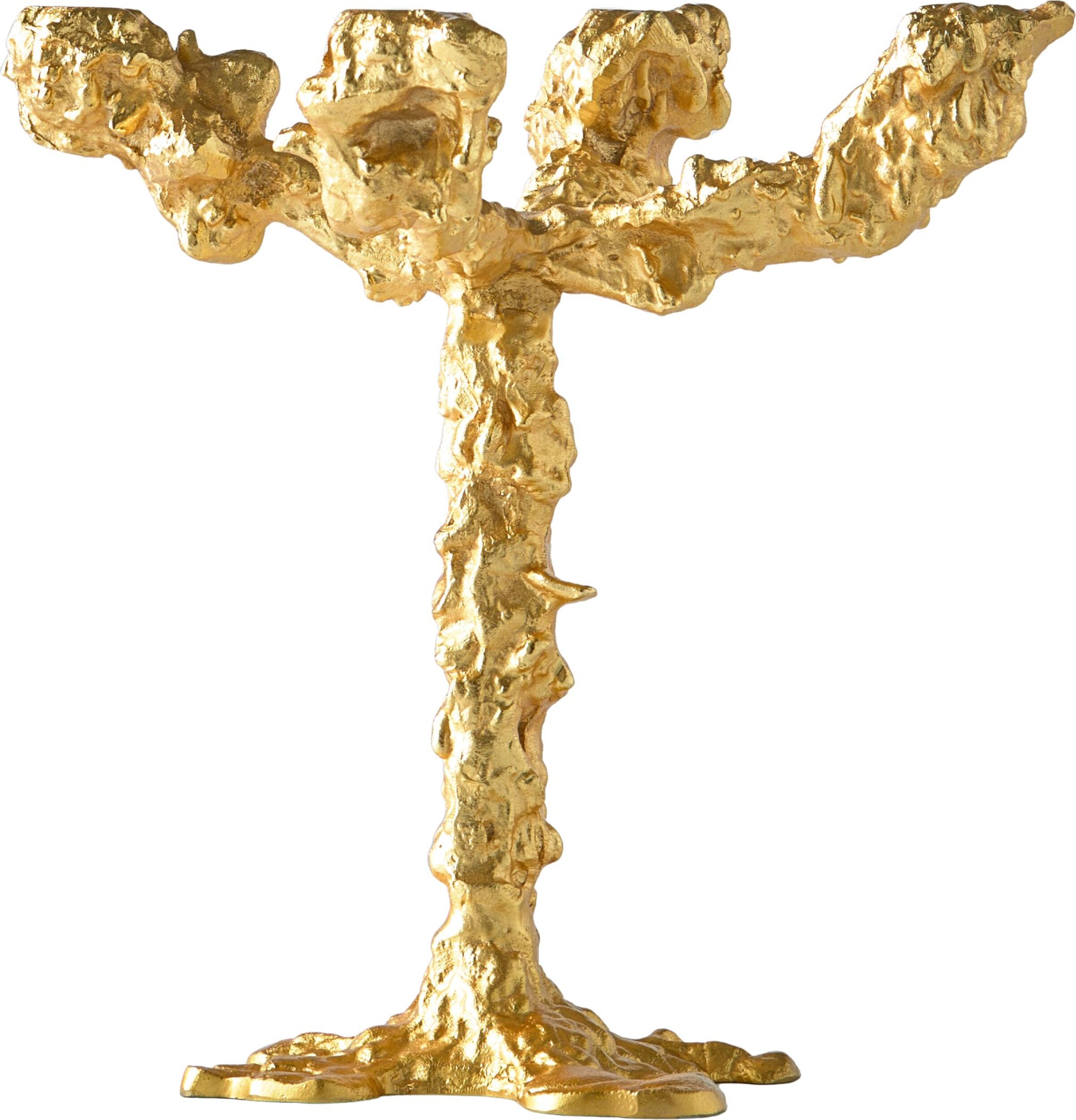 Drip Kerzenständer für klassische Kerzen, gold, vierarmig