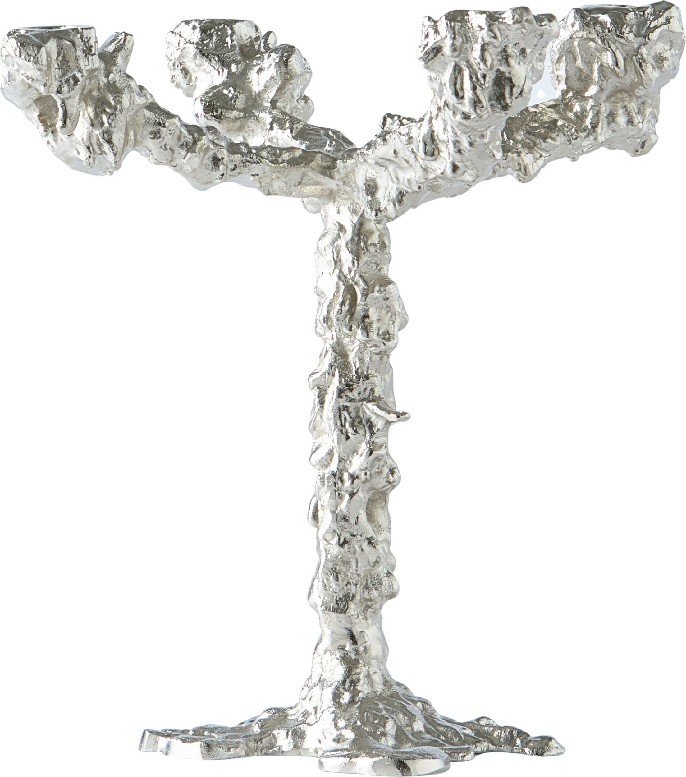 Drip Kerzenständer für klassische Kerzen, silber, vierarmig