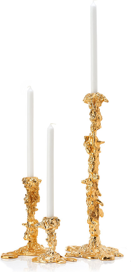 Drip ljusstake för klassiskt ljus 14 cm, guld