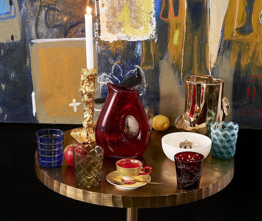 Drip lysestage til klassisk lys 14 cm, guld