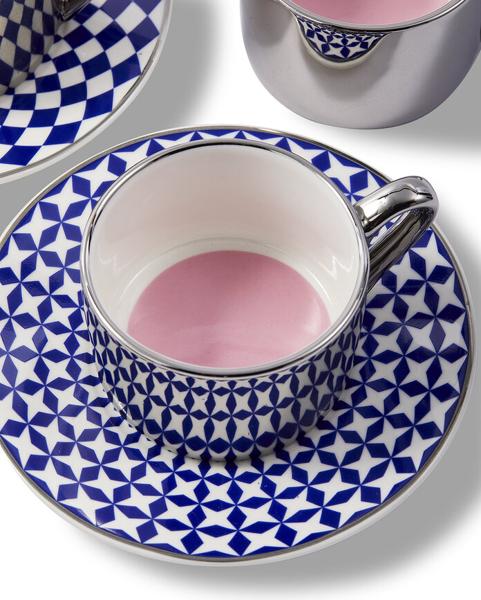 Espressokopjes met schotels Aunty 90 ml, 4 st.
