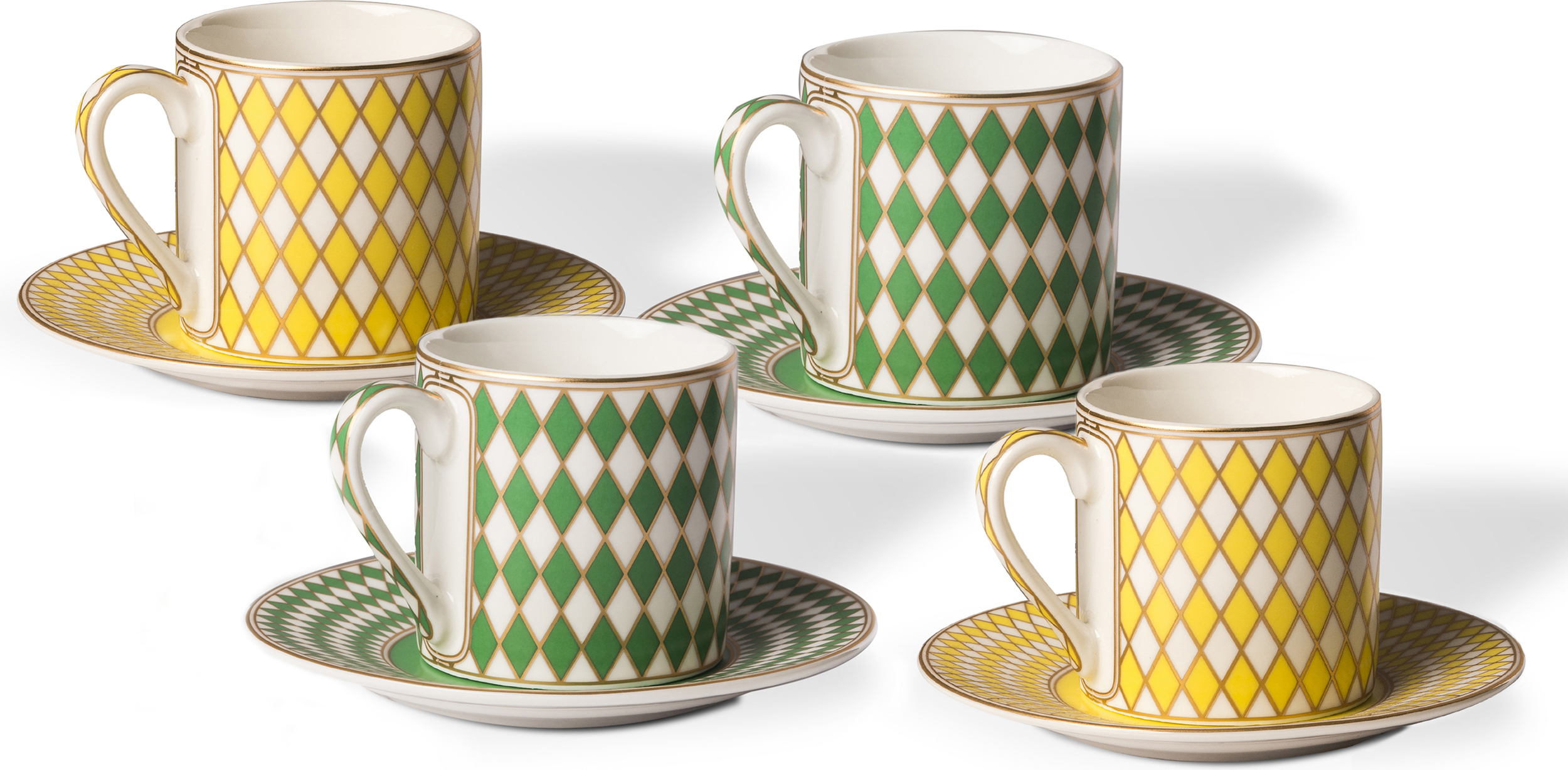Espressotassen mit Untertassen Chess 100 ml, 4 St.