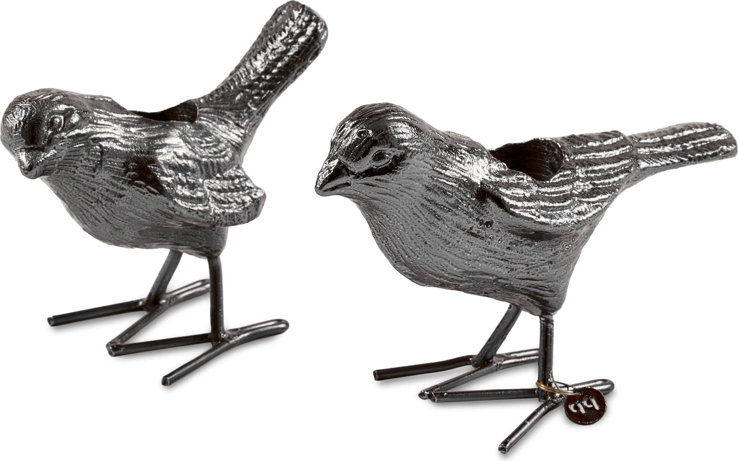 Flock Of Birds Kerzenhalter für klassische Kerzen, grau, 2 St.