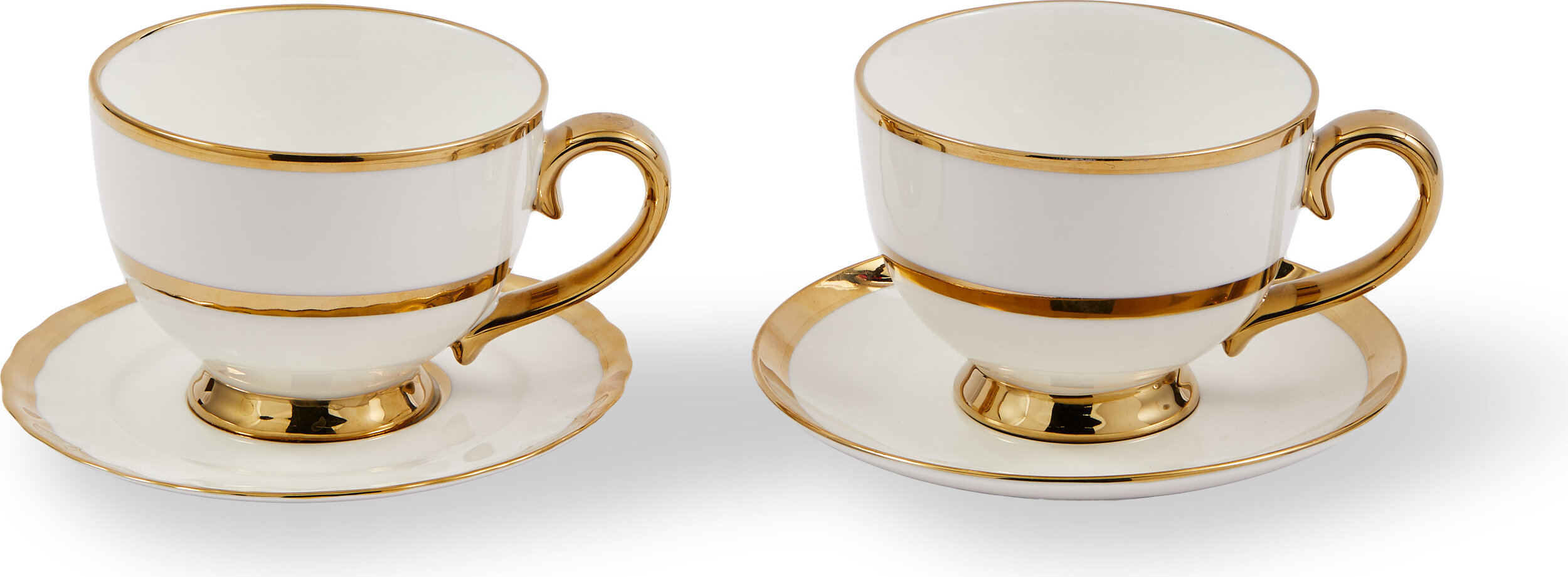 Golden Finds Teetassen mit Untertassen 500 ml, 2 St.