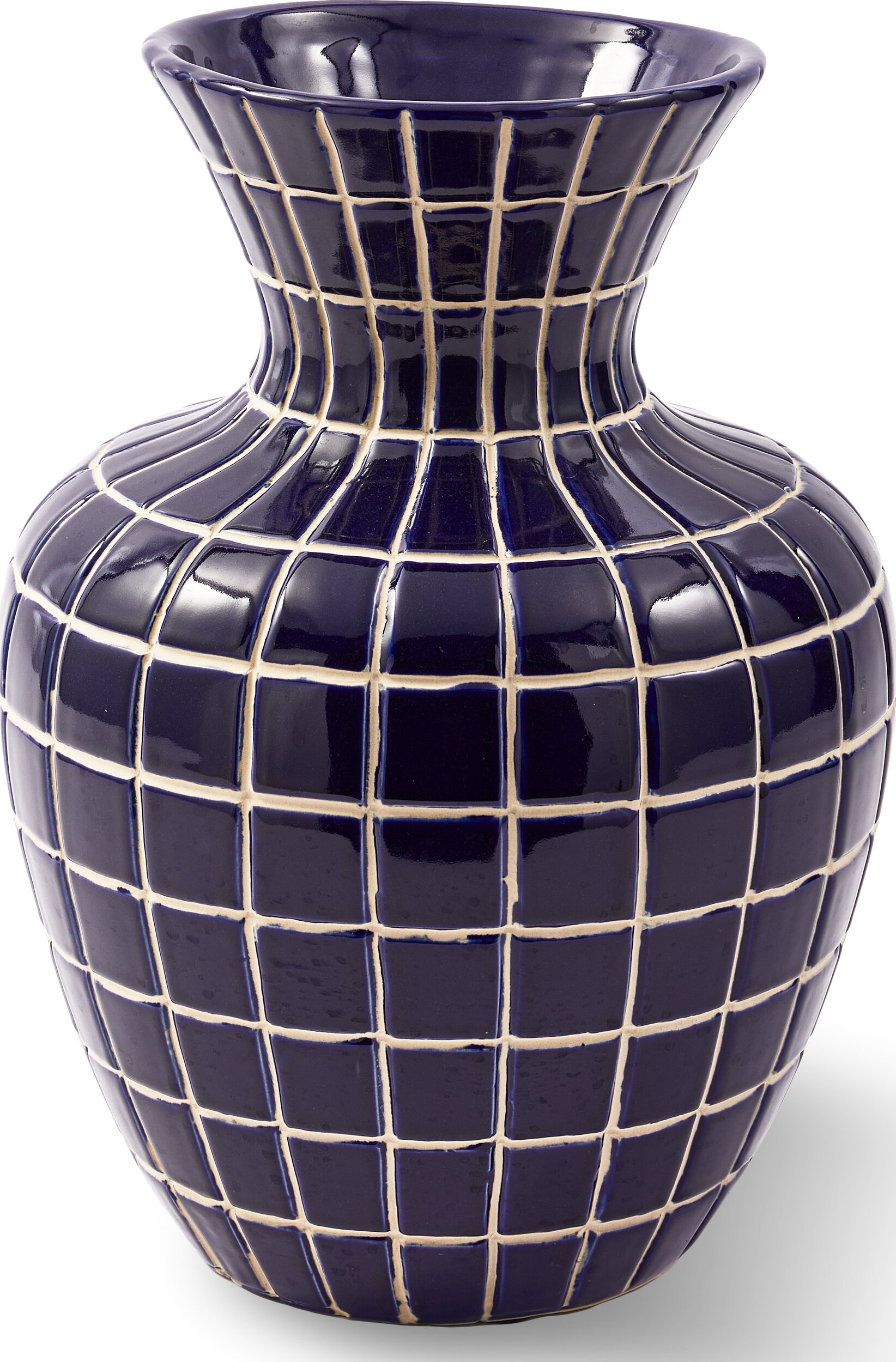 Hamam Vase kariert, 40 cm, marineblau