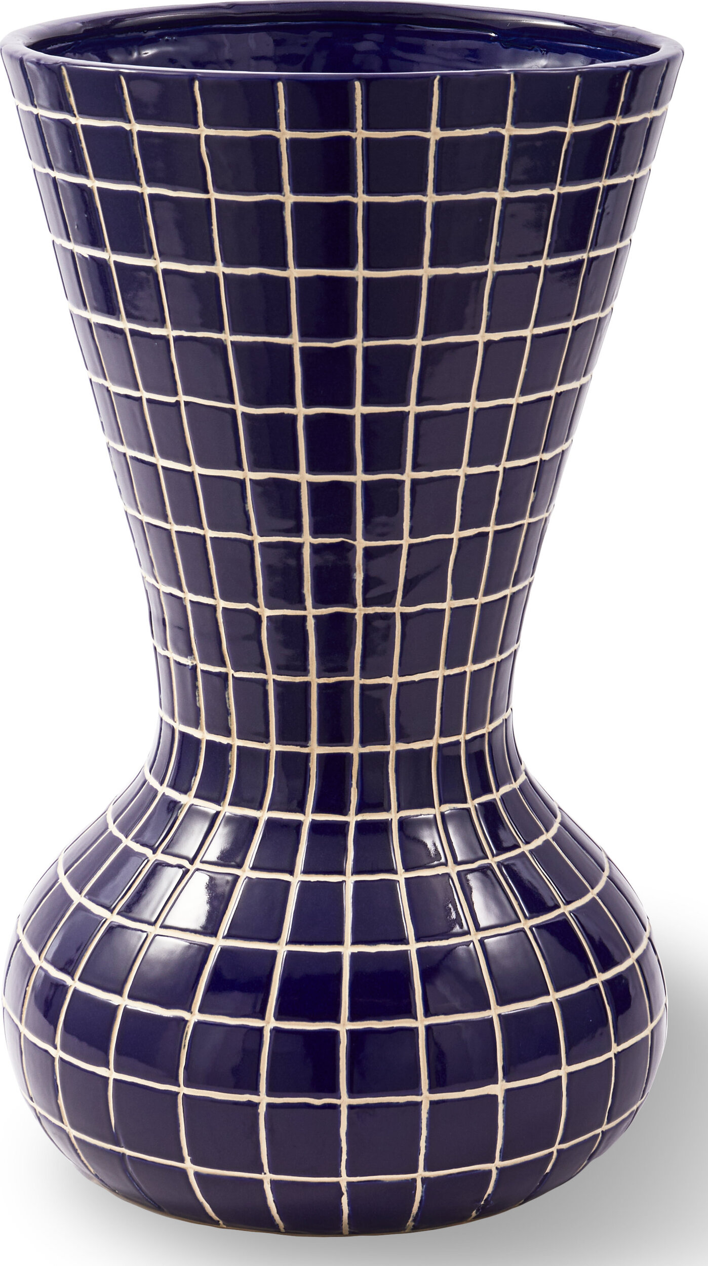 Hamam Vase kariert, 62 cm, marineblau