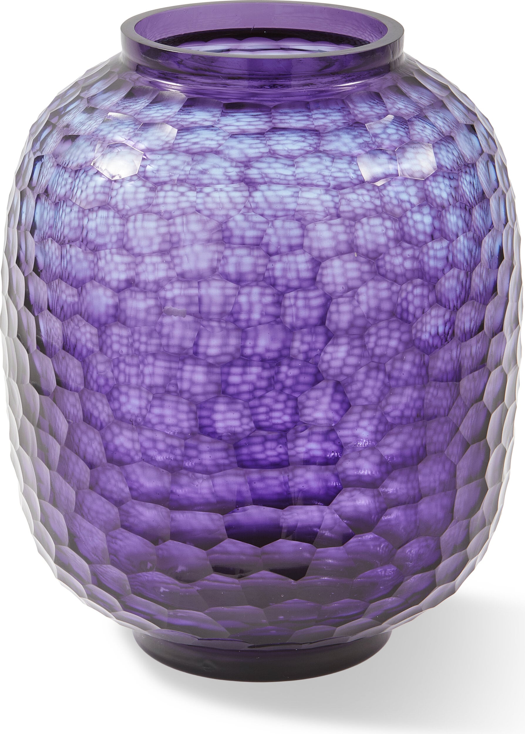 Honeycomb Glasvase 33 cm, violett