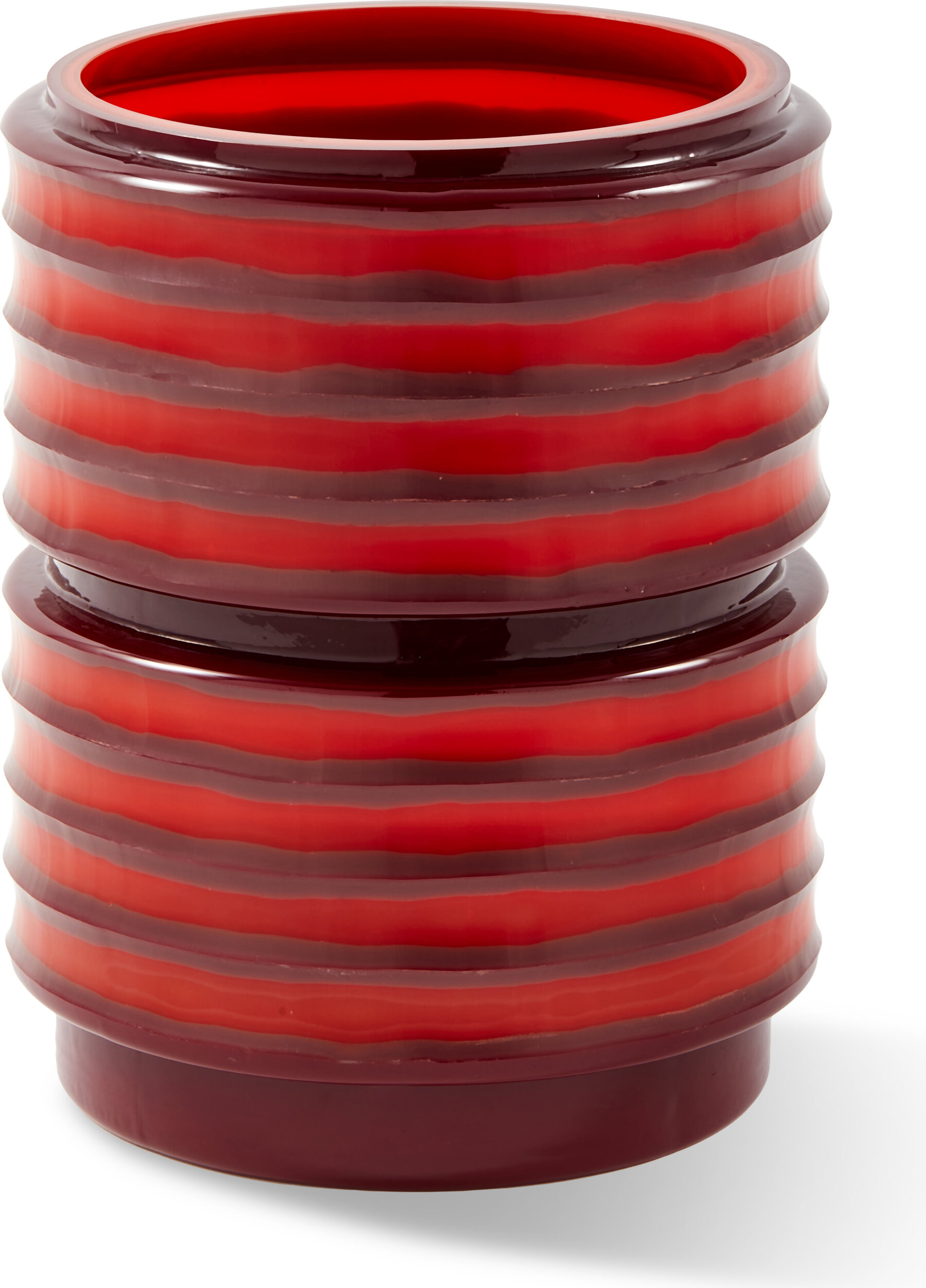 Layer Glasvase 27 cm, rot