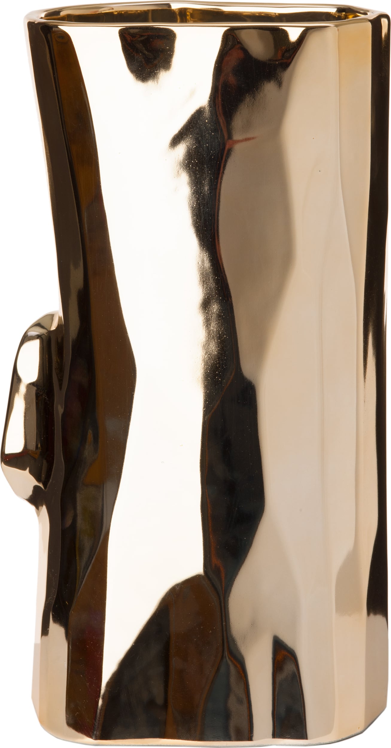 Log Gold Vase 26 cm, gold