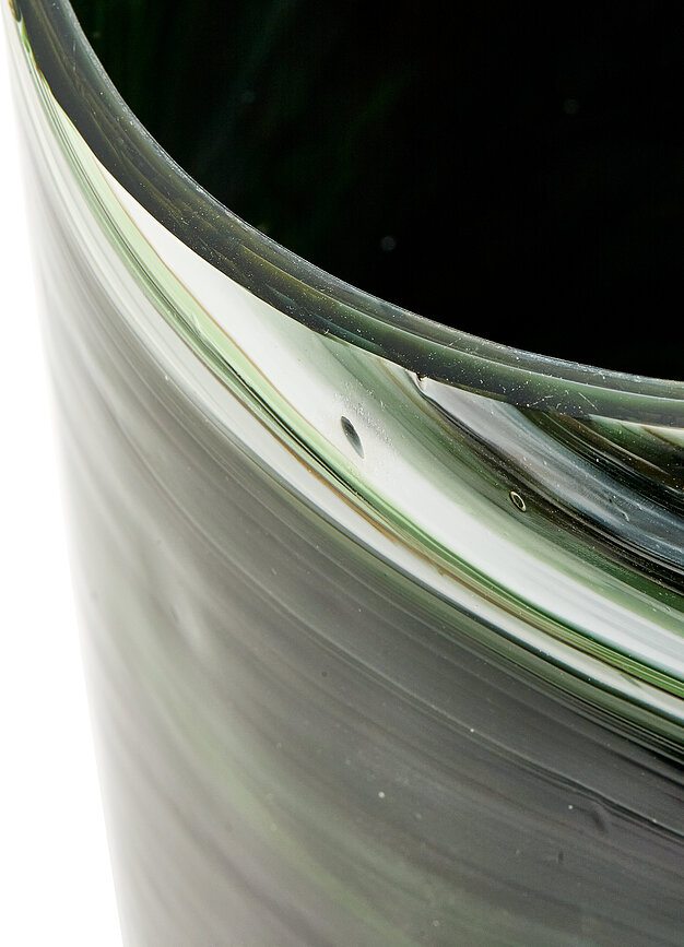 Marbled Glass Vase 30 cm, green