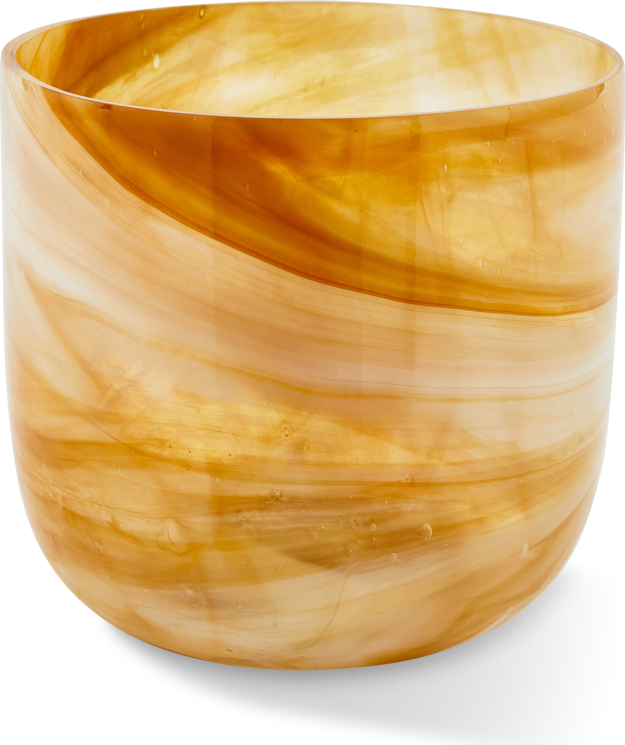 Marbled Glasvase 15,5 cm, bernsteinfarben