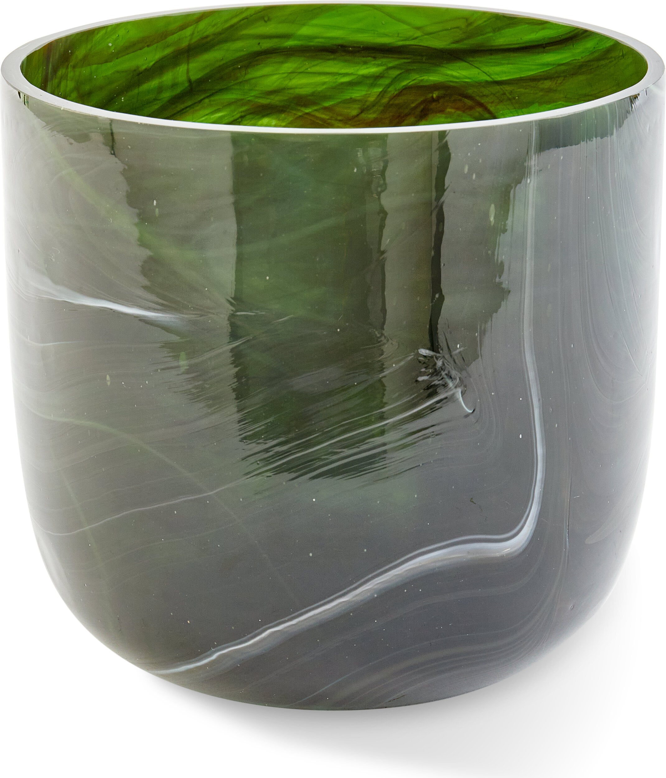 Marbled Glasvase 15,5 cm, grün