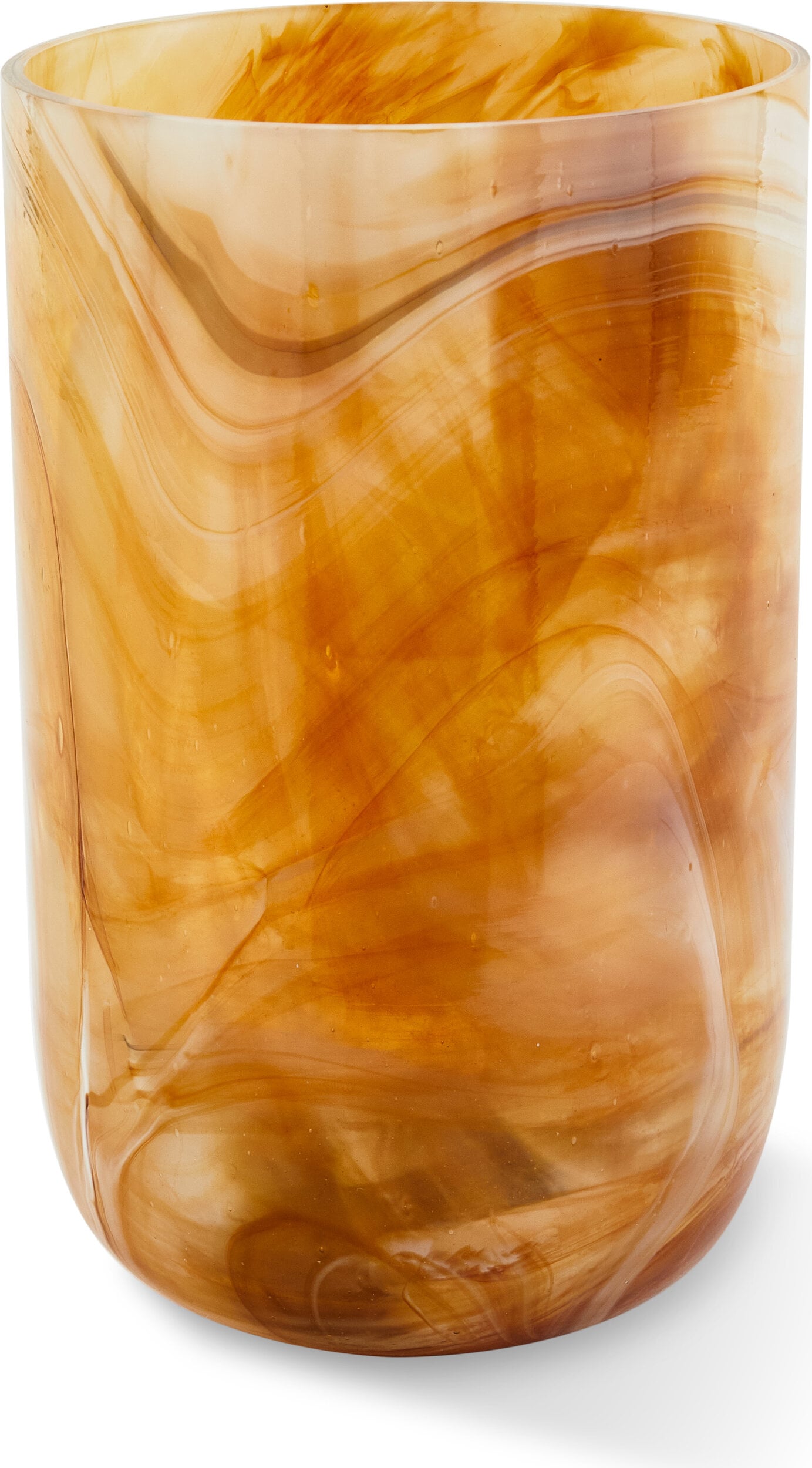 Marbled Glasvase 30 cm, bernsteinfarben