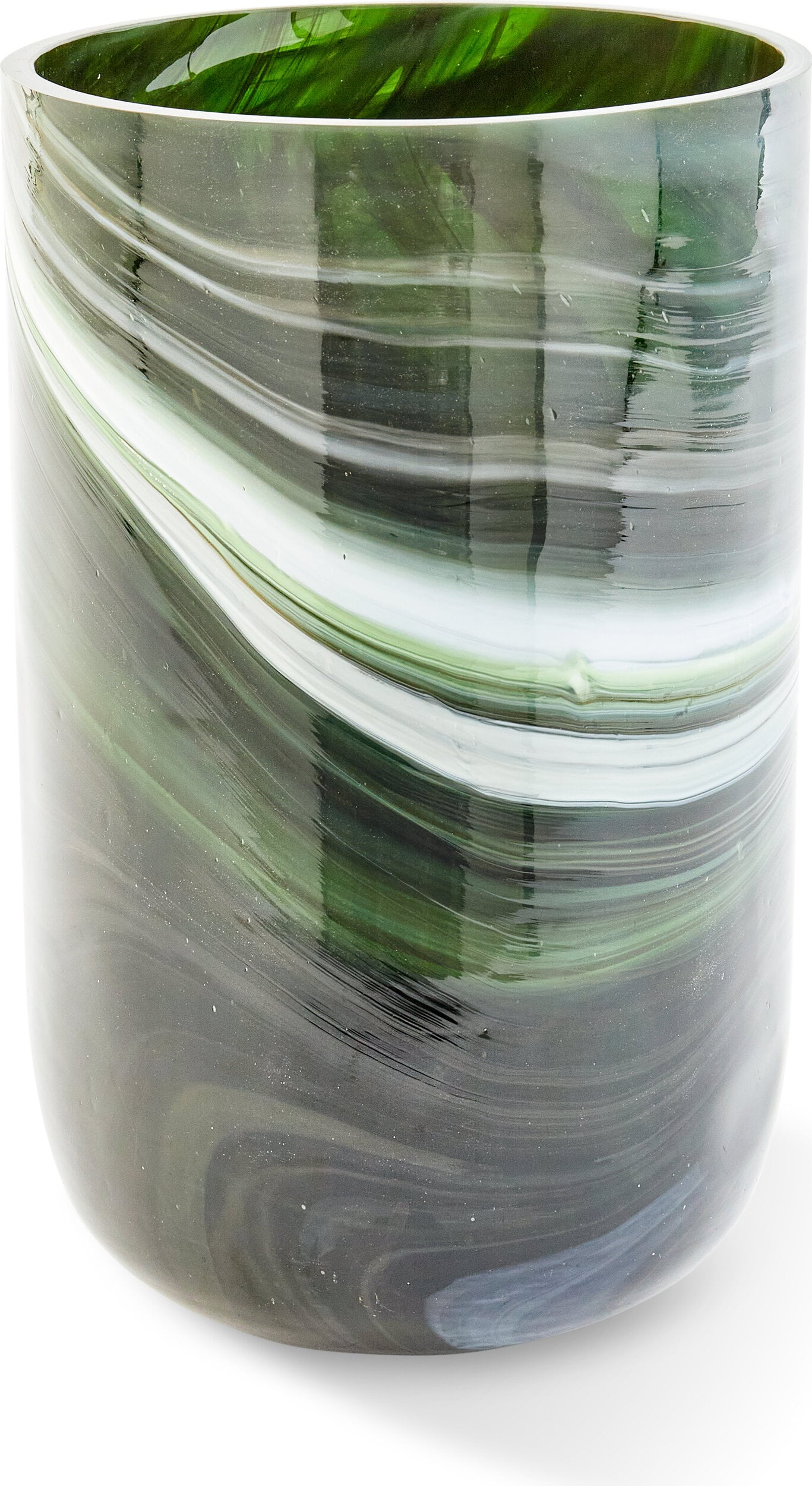 Marbled Glasvase 30 cm, grün