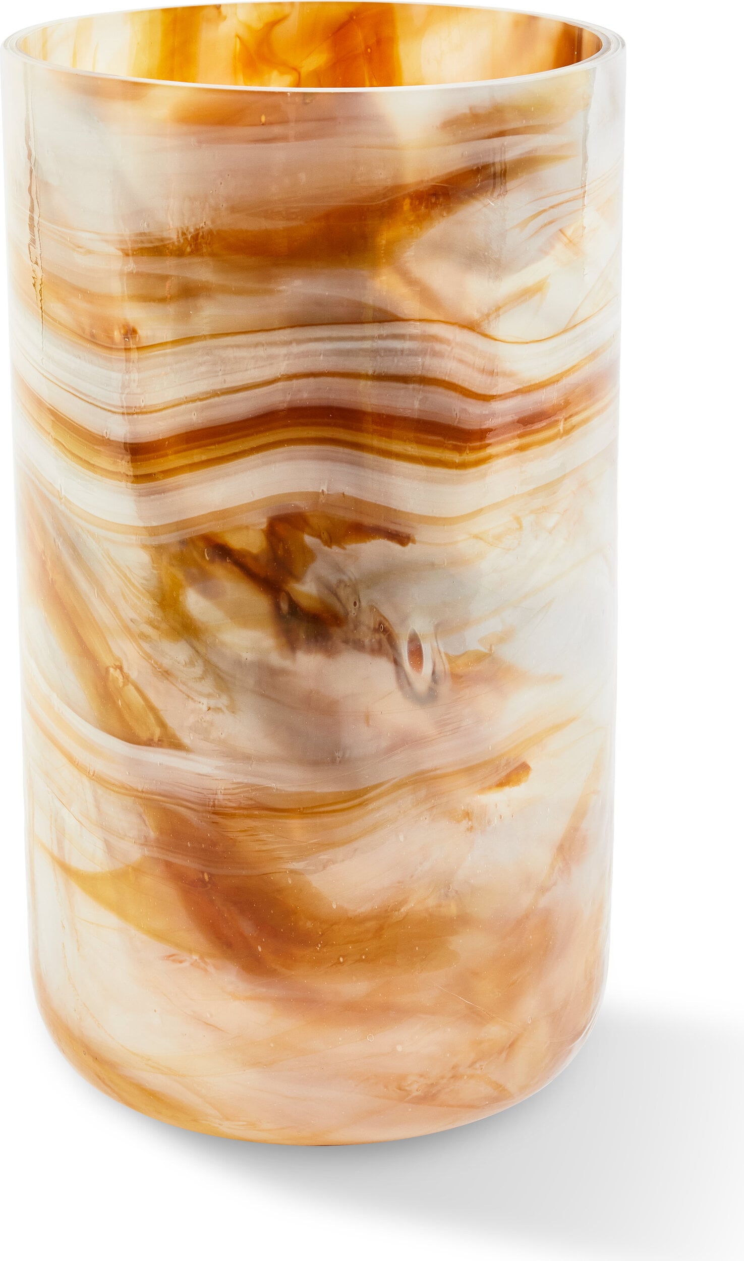 Marbled Glasvase 40,5 cm, bernsteinfarben