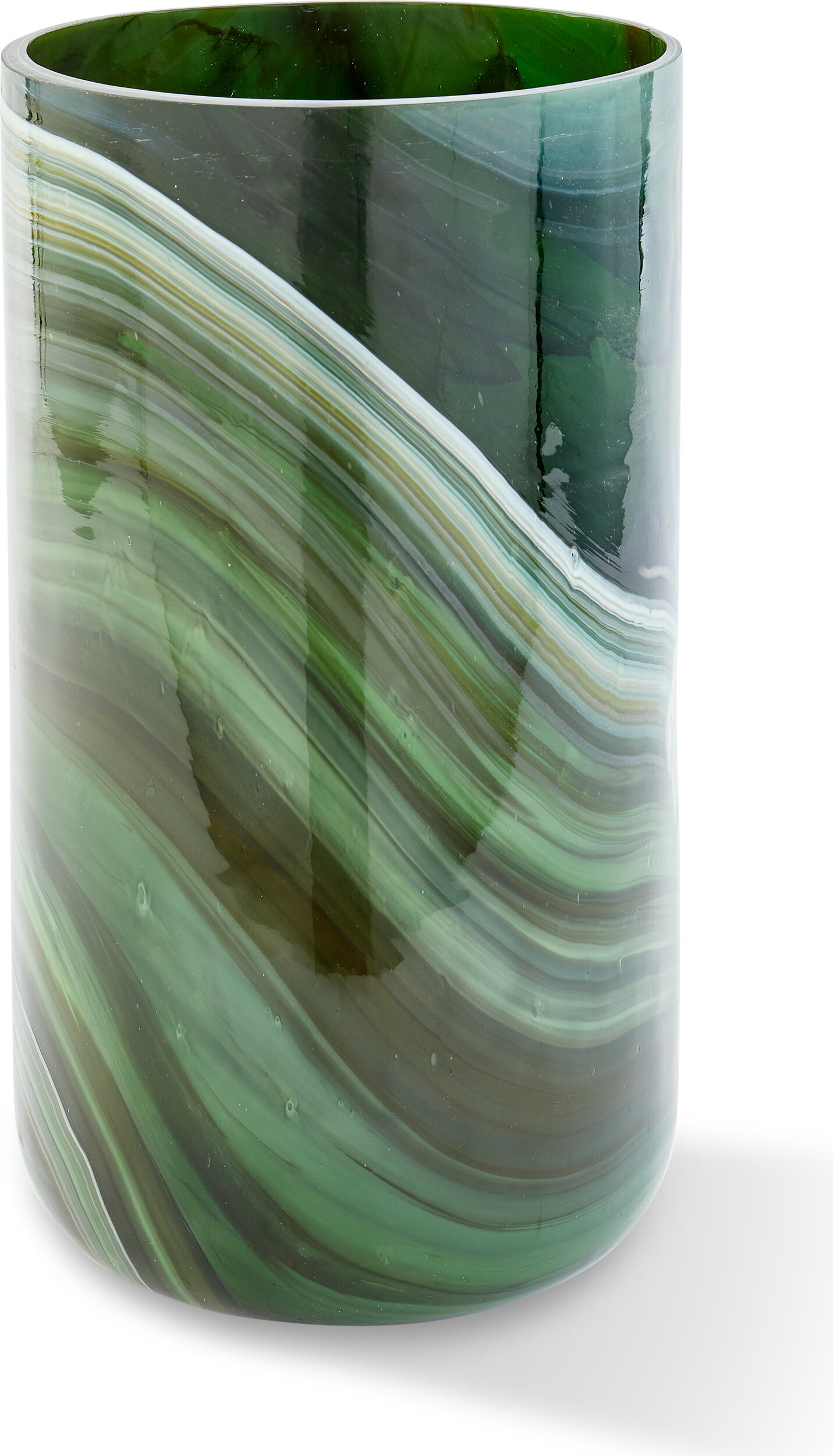 Marbled Glasvase 40,5 cm, grün