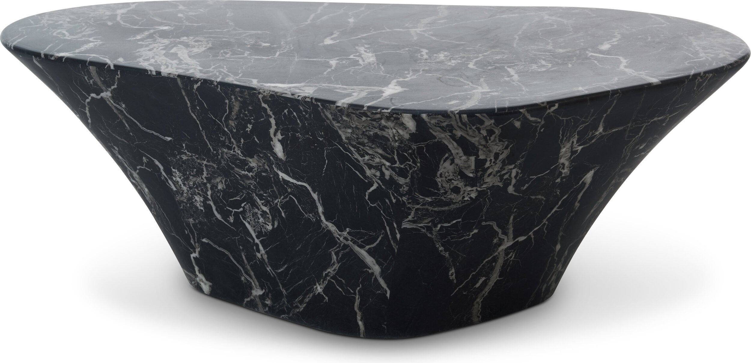Oval Marble Couchtisch 30 x 51 cm, schwarz