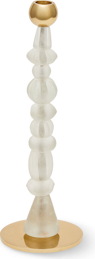 Portacandela Beads 34 cm, bianco