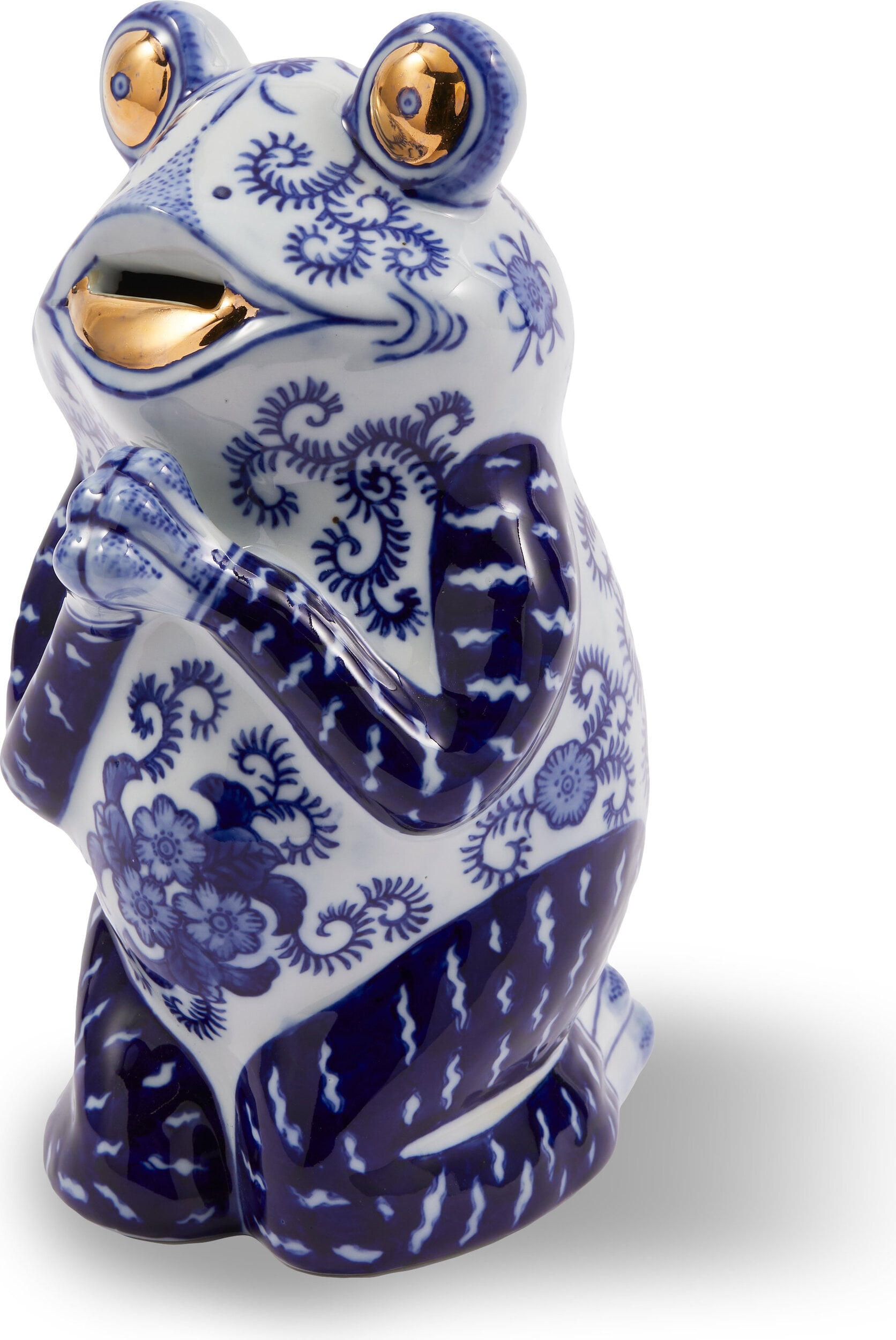 Spardose Piggy Bank Frog mit goldenen Details