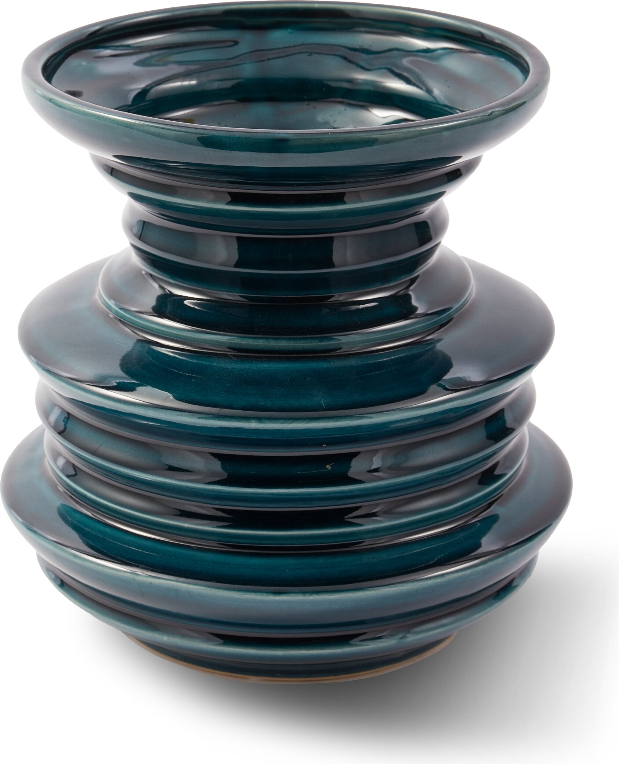 Stacked Plates Vase 23 cm, dunkelgrün