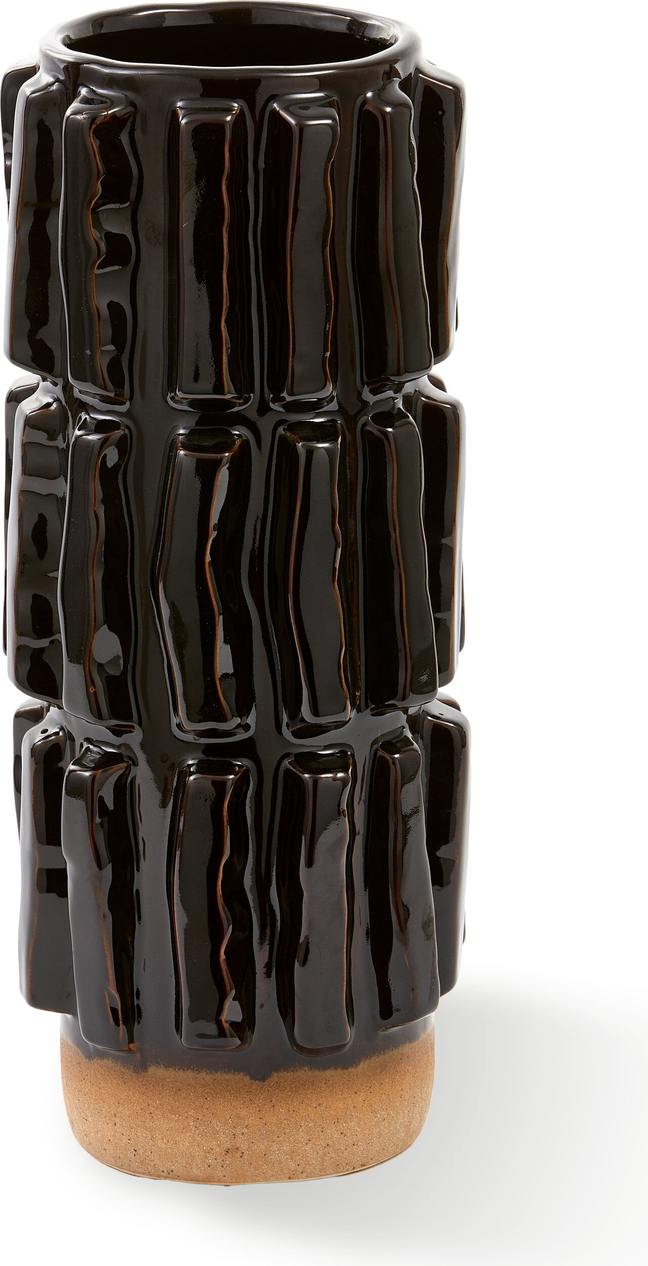 Structure Vase 45 cm, dunkelbraun