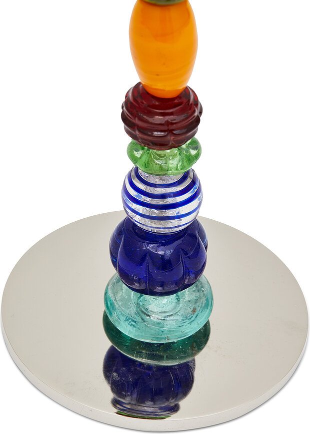 Svečnik za klasično svečo Beads 34 cm, temno zelen