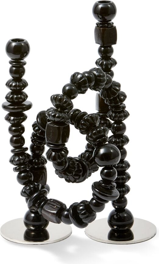 Svečturis klasiskajai svecei Beads, melns