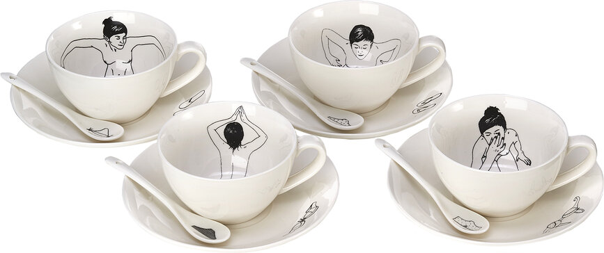 Tasses Undressed 220 ml, blanches, lot de 4