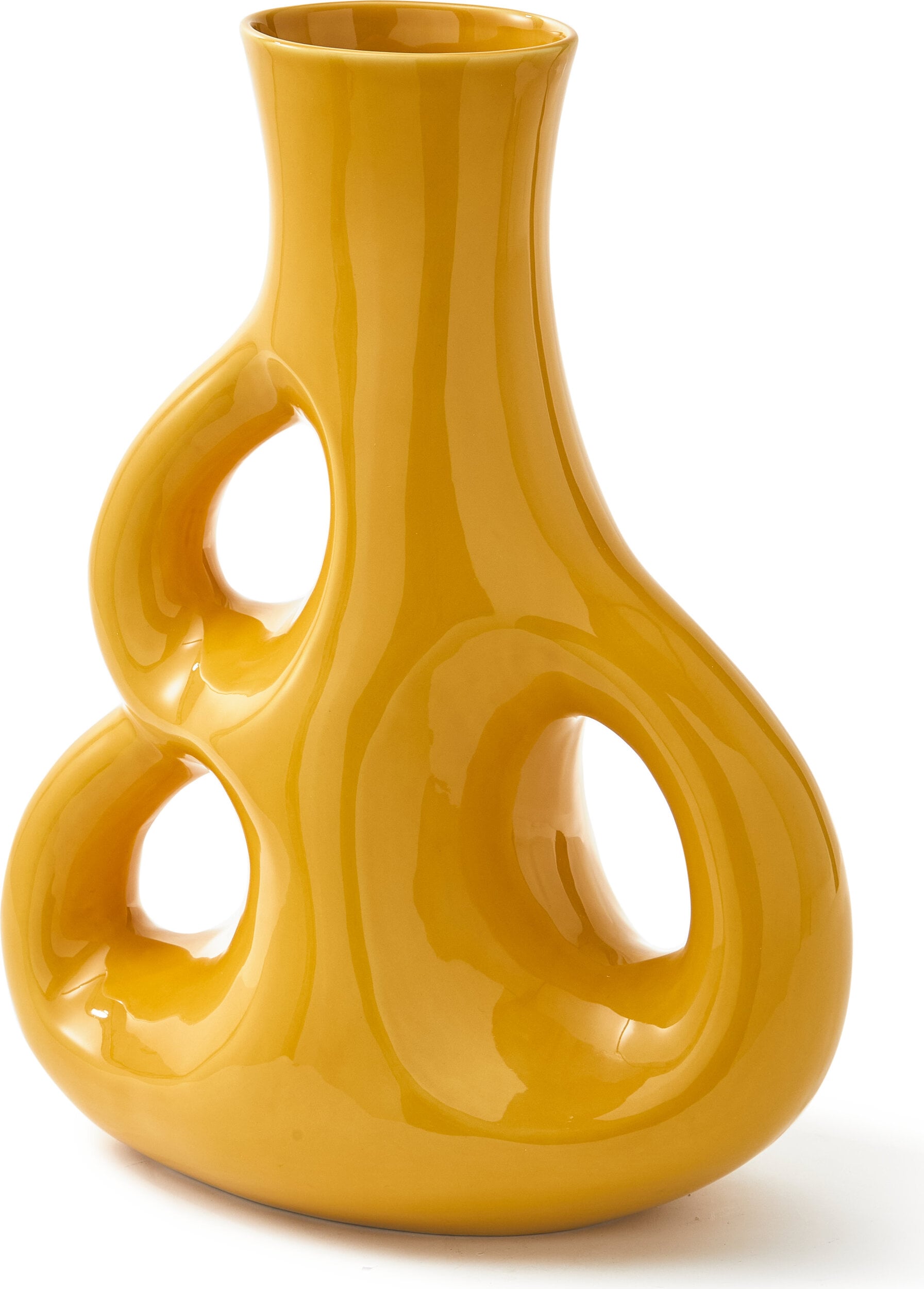 Three Ears Vase 21 cm, gelb