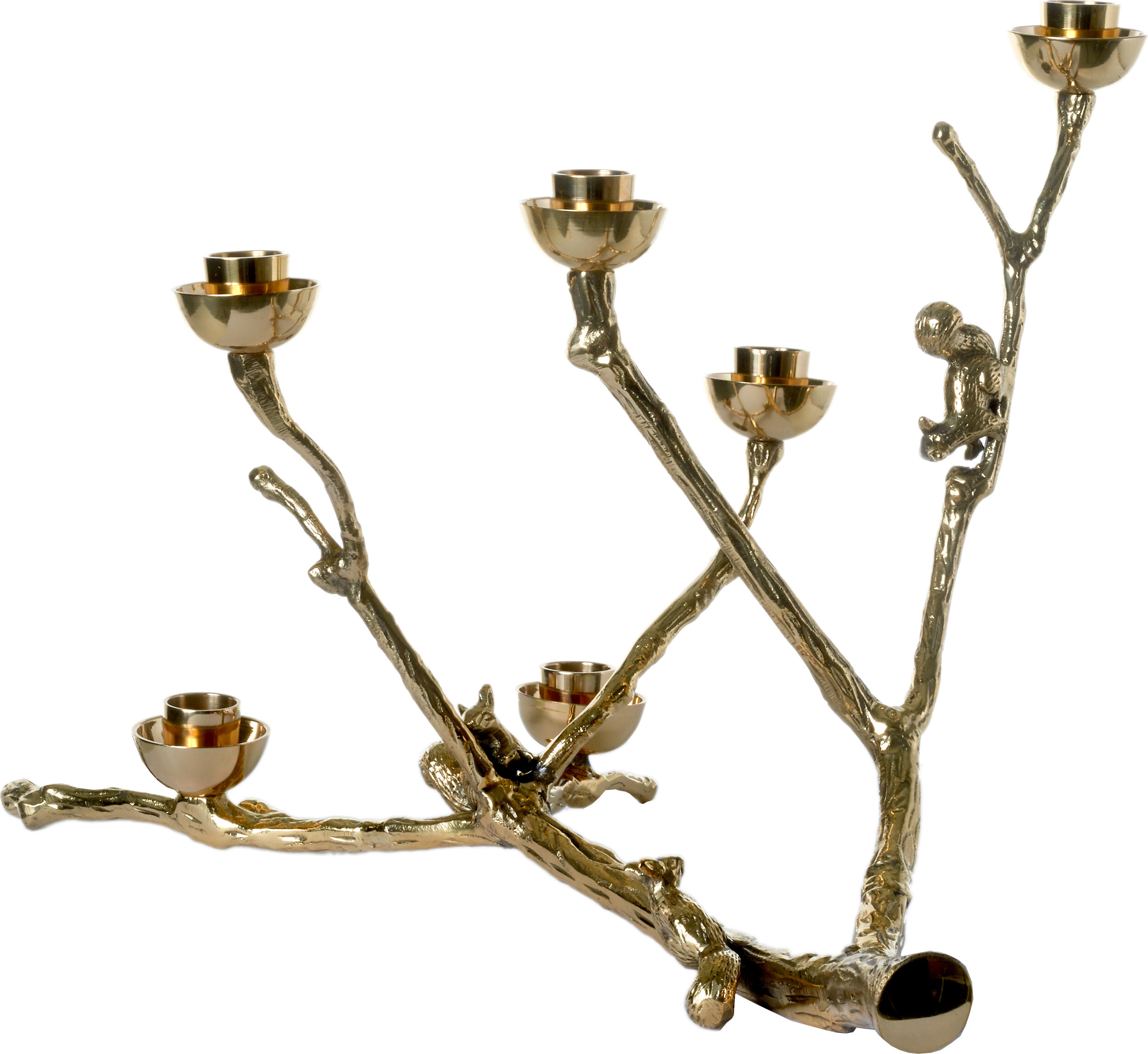 Twiggy with squirrels Kerzenständer für klassische Kerzen, gold