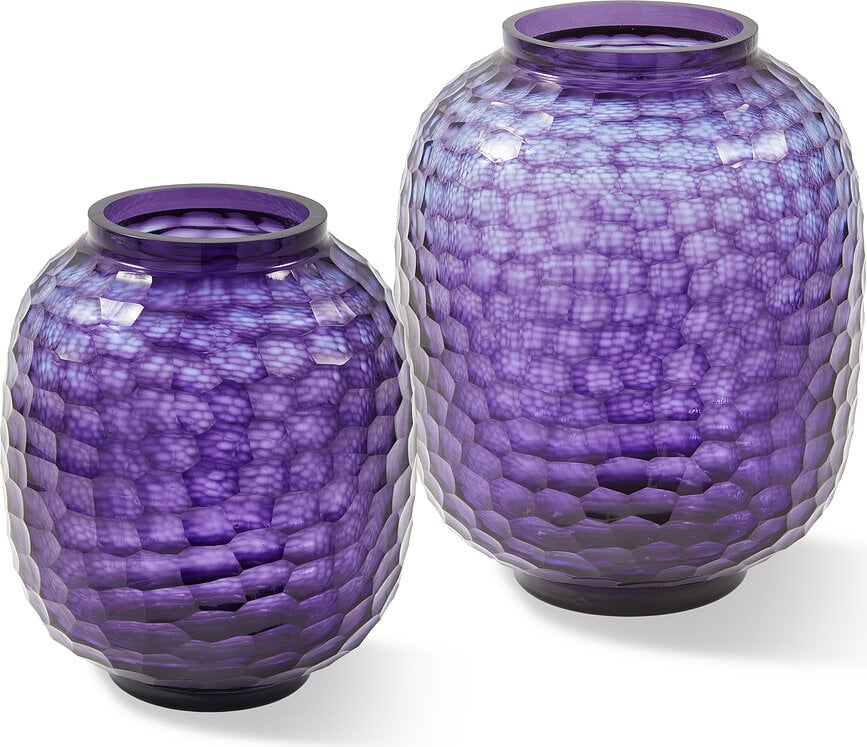 Vase Honeycomb klaasist, 33 cm, lilla