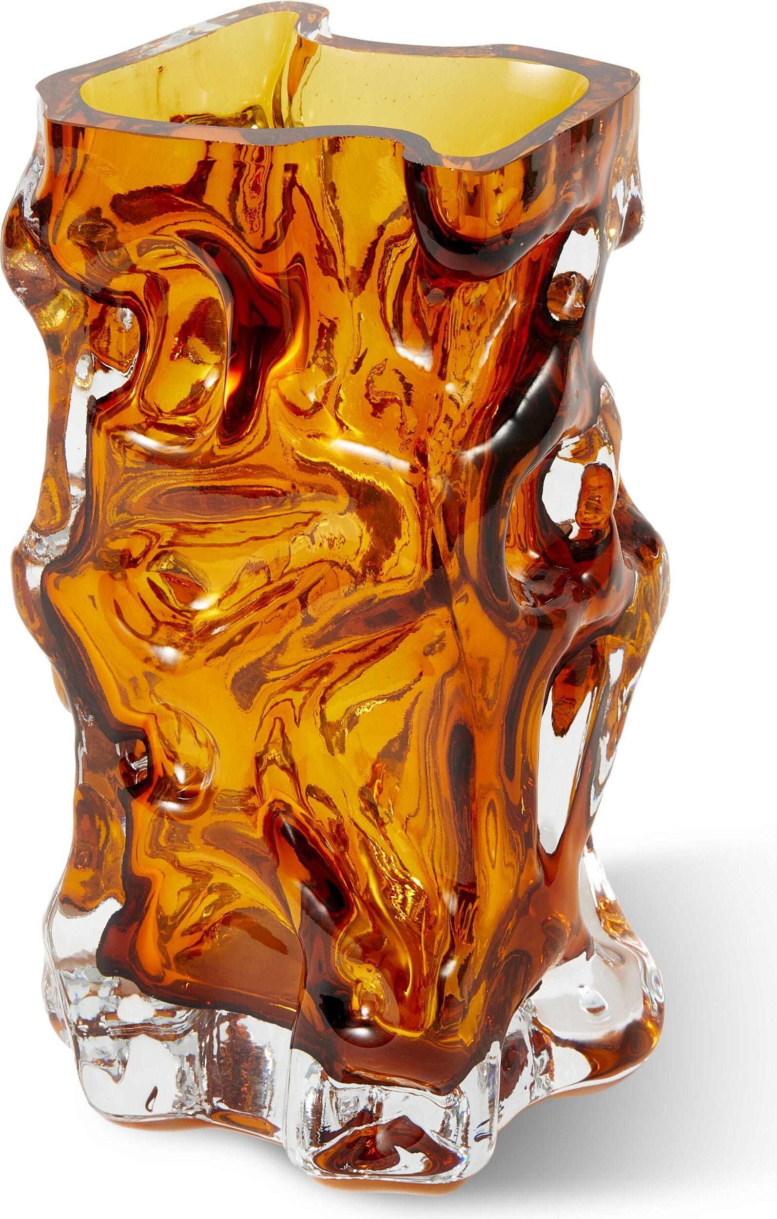 Vase Ice, bernsteinfarben
