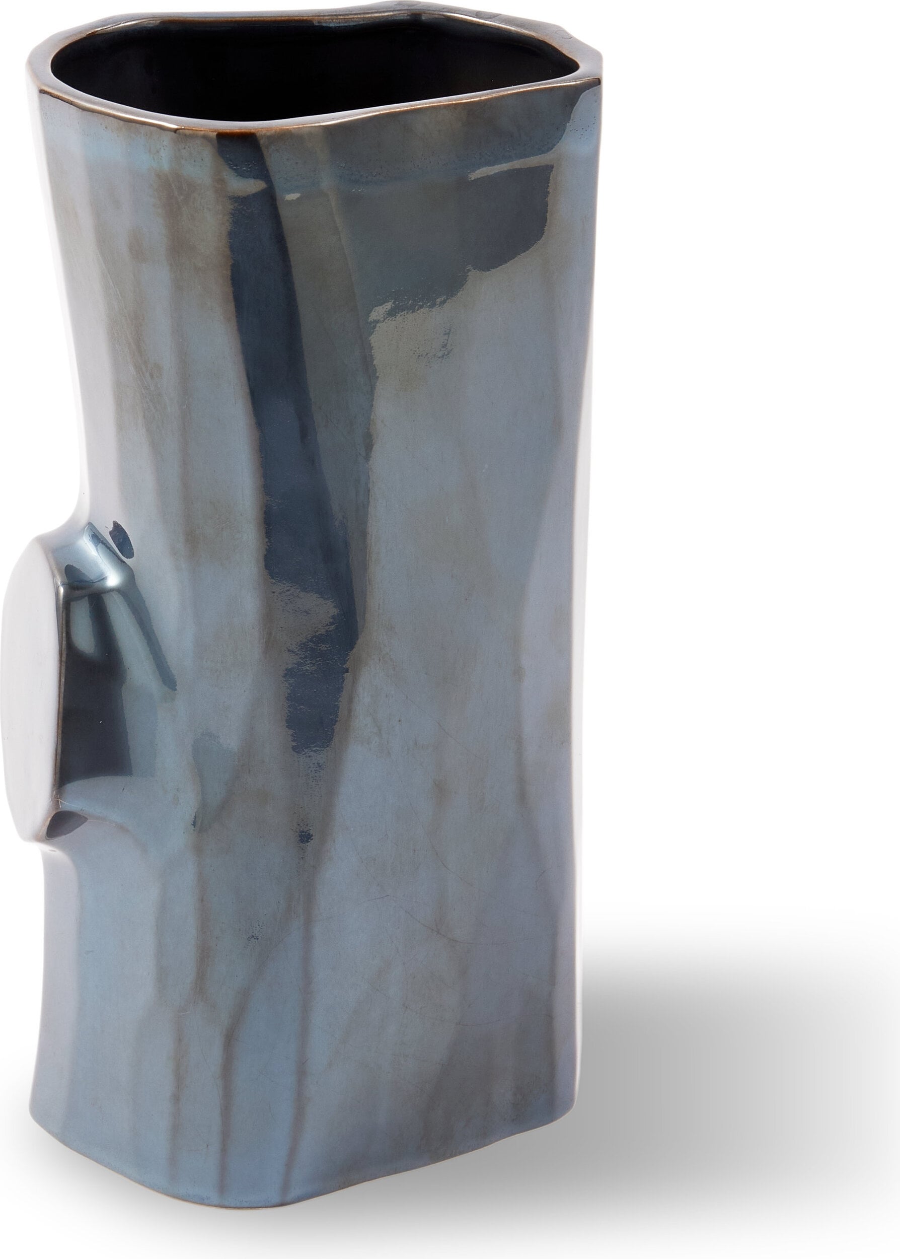 Vase Log Metallic 26 cm, grau