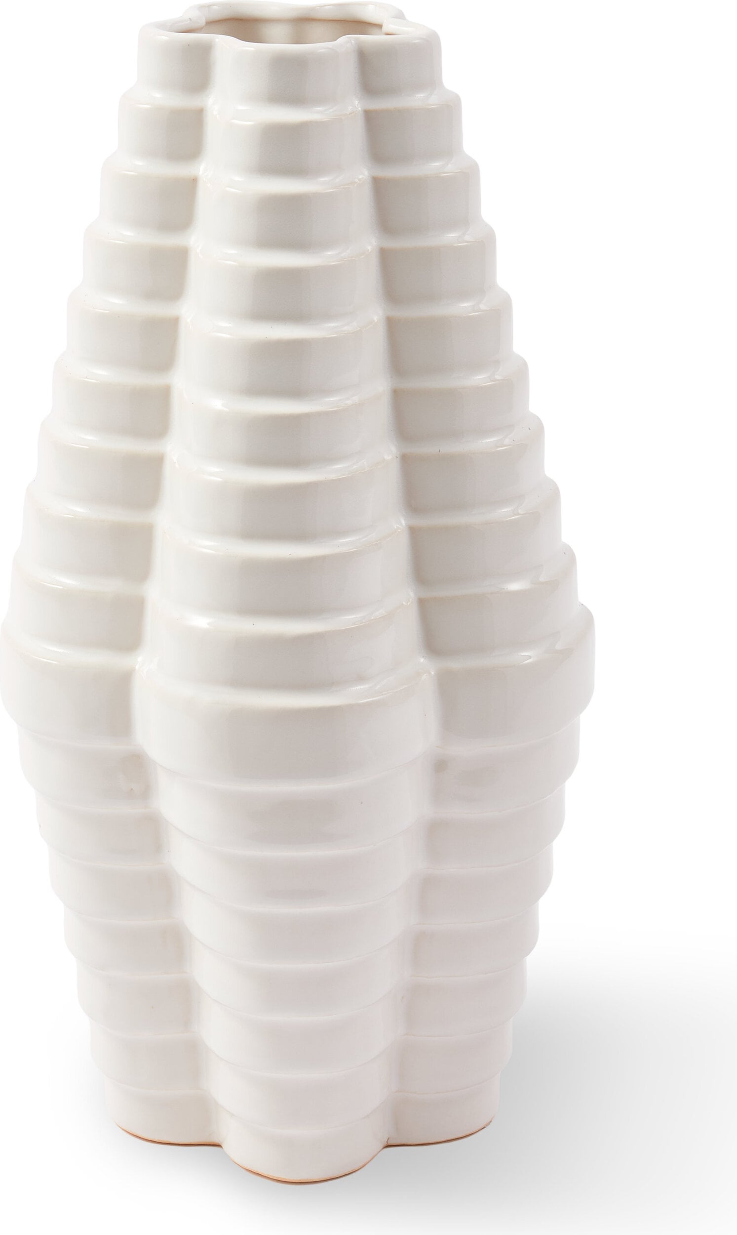 Vase Mille-Feuille 44 cm, weiß