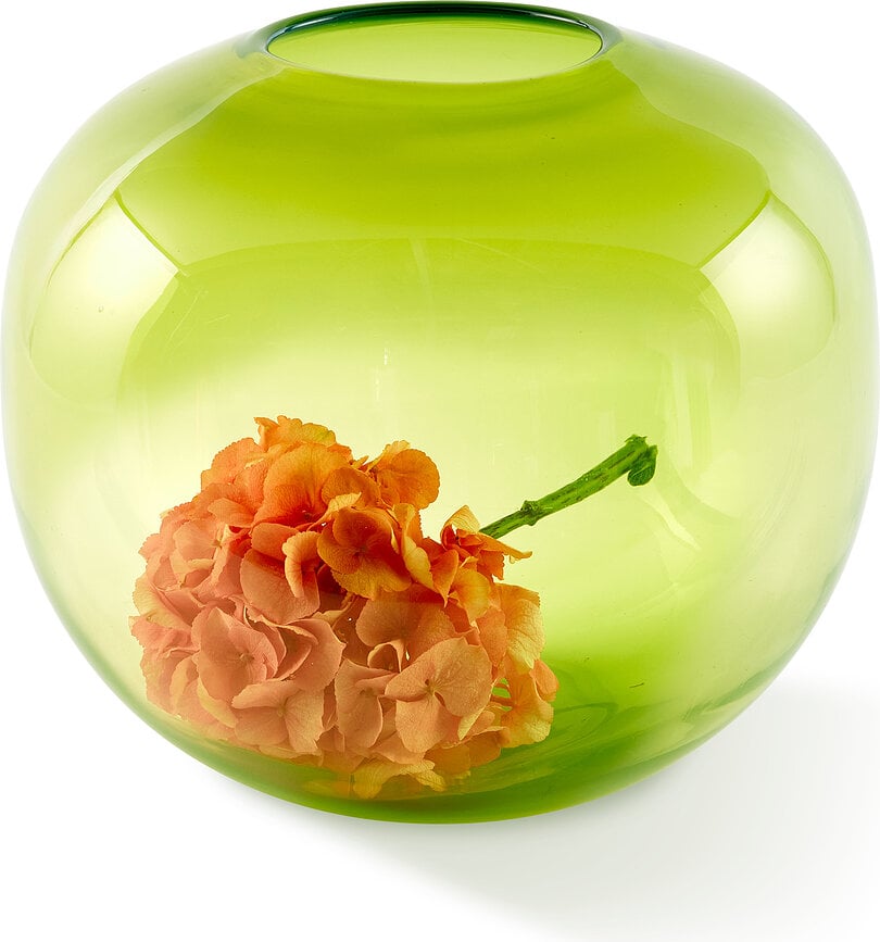 Vază din sticlă Poison Ball 34 cm, lime
