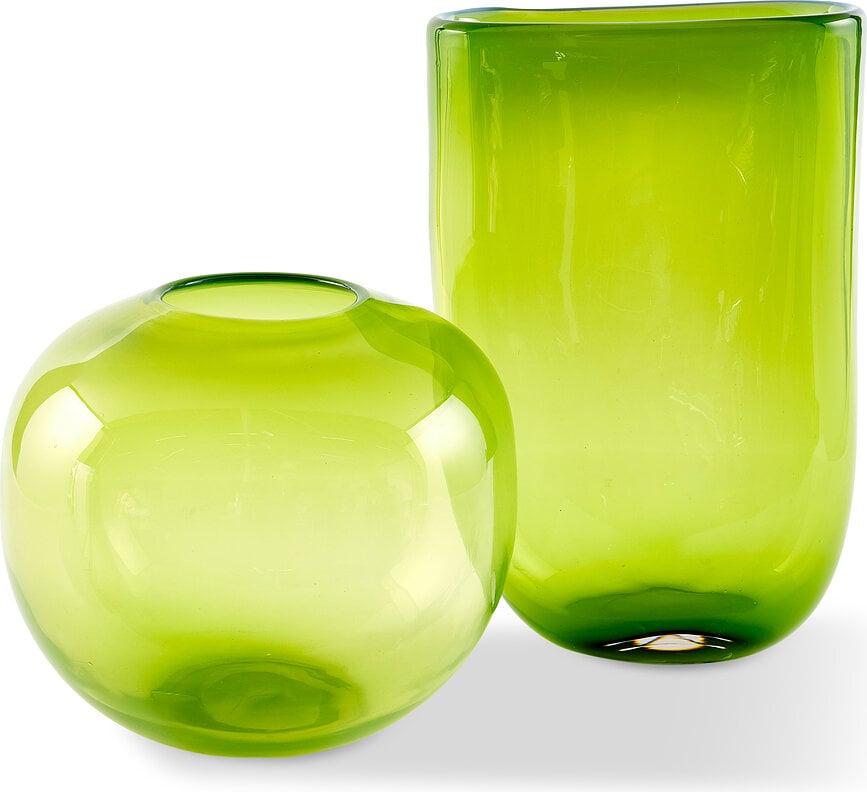 Váza skleněná Poison Ball 34 cm limetková