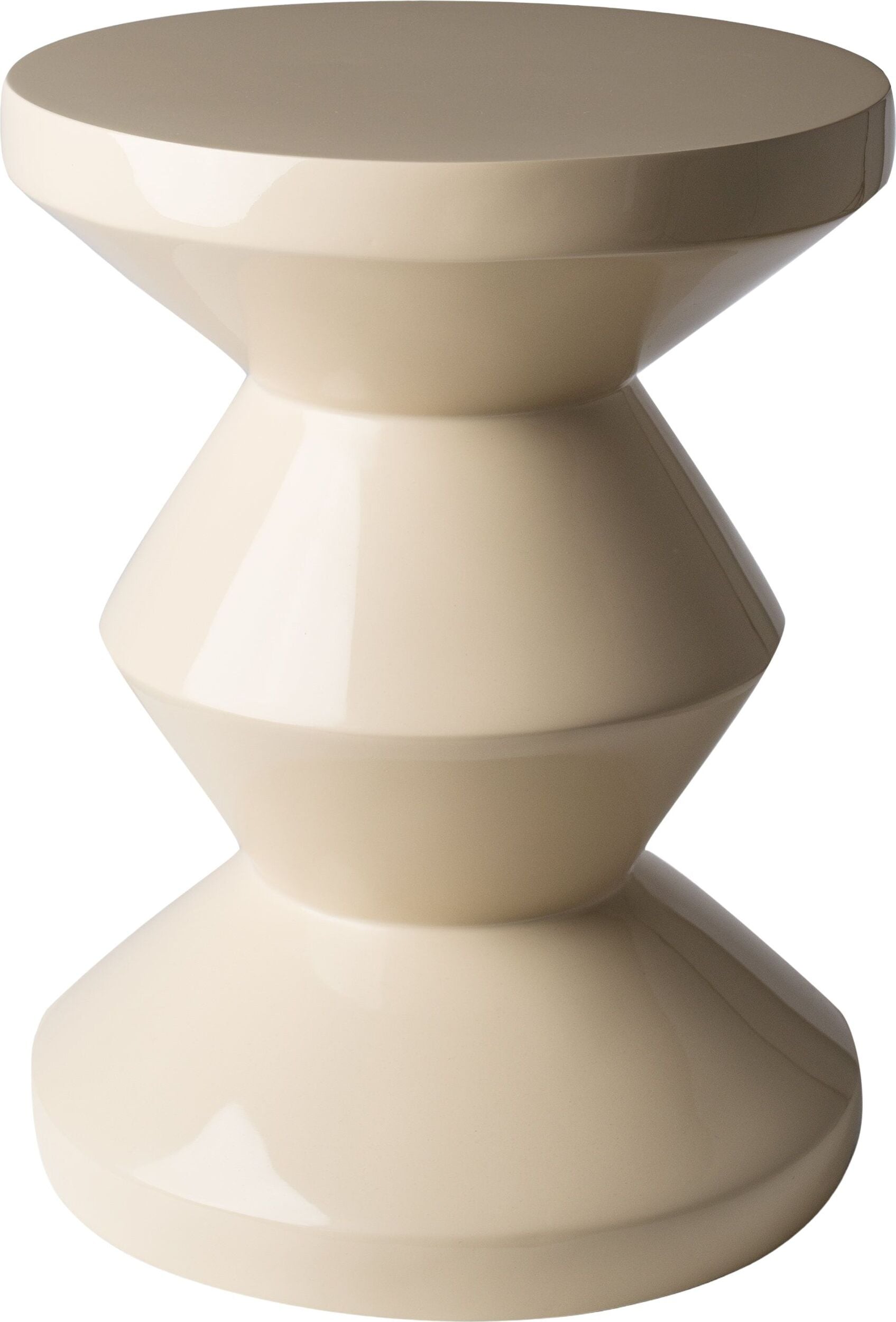 Zig Zag Hocker oder Beistelltisch, beige