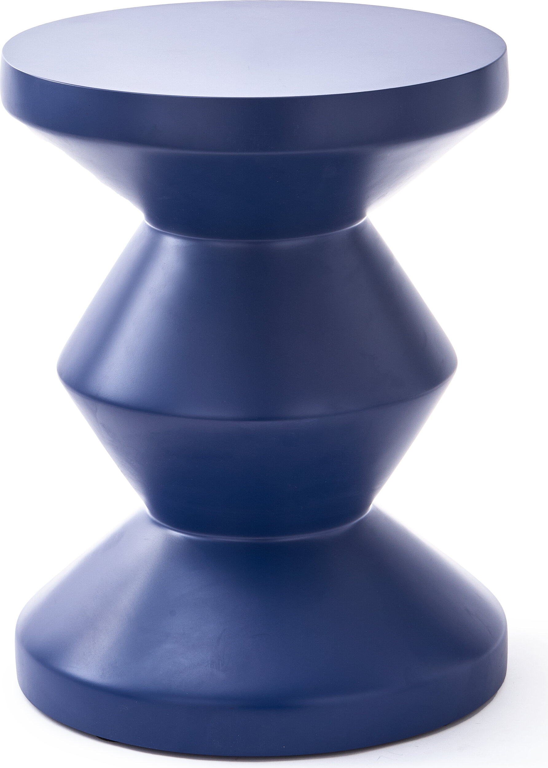 Zig Zag Hocker oder Beistelltisch, blau matt