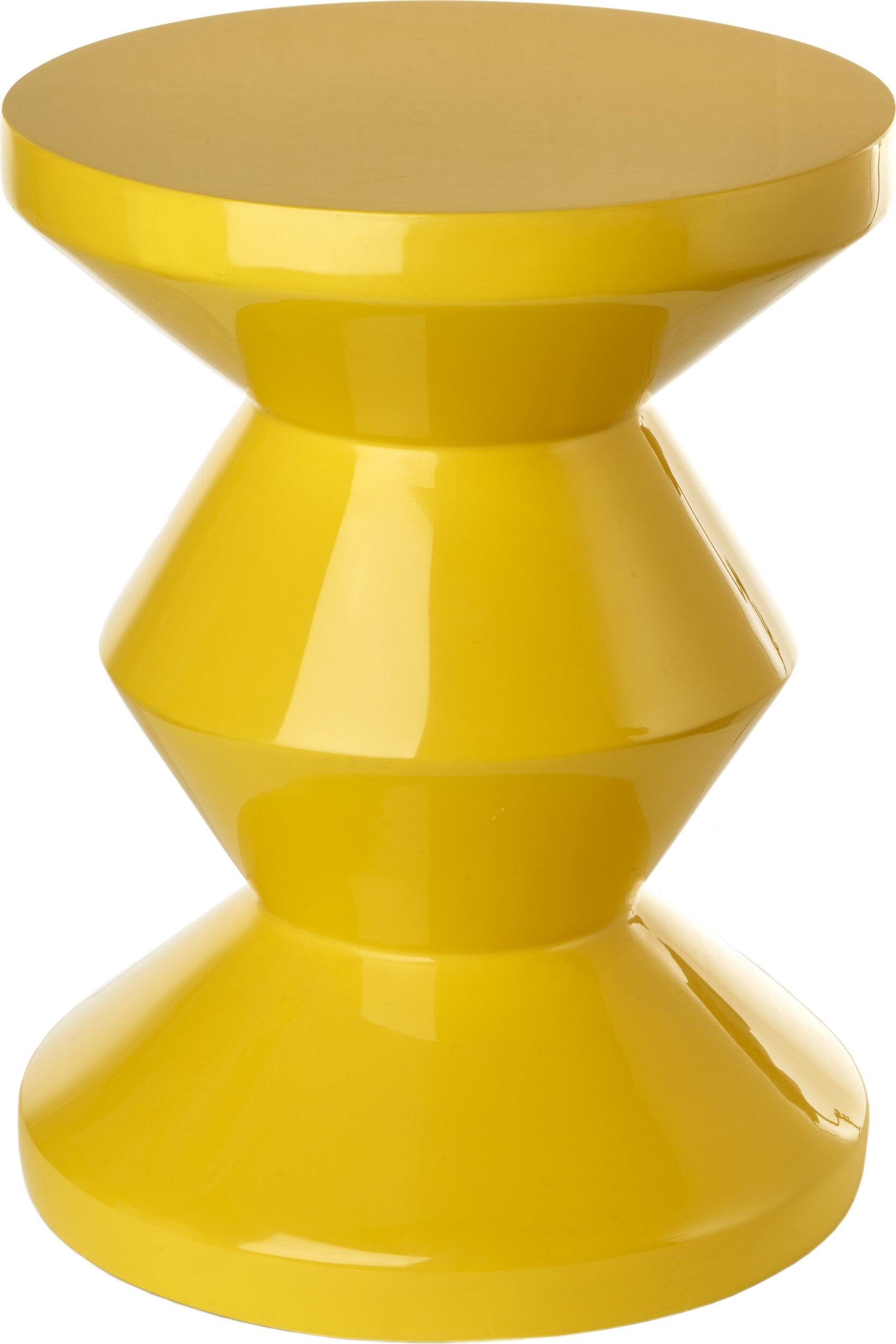 Zig Zag Hocker oder Beistelltisch, gelb