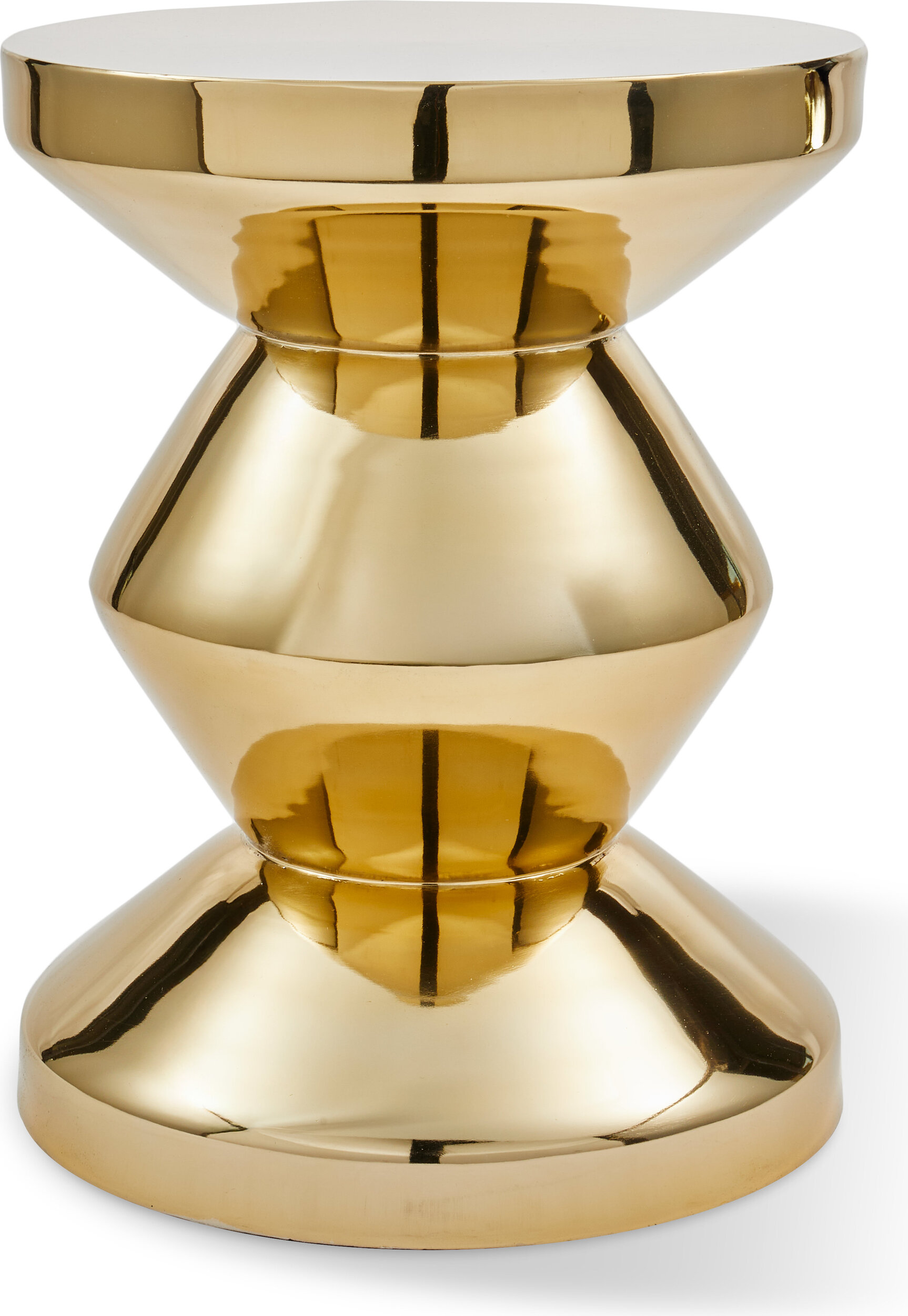 Zig Zag Hocker oder Beistelltisch, goldfarbenes Metall