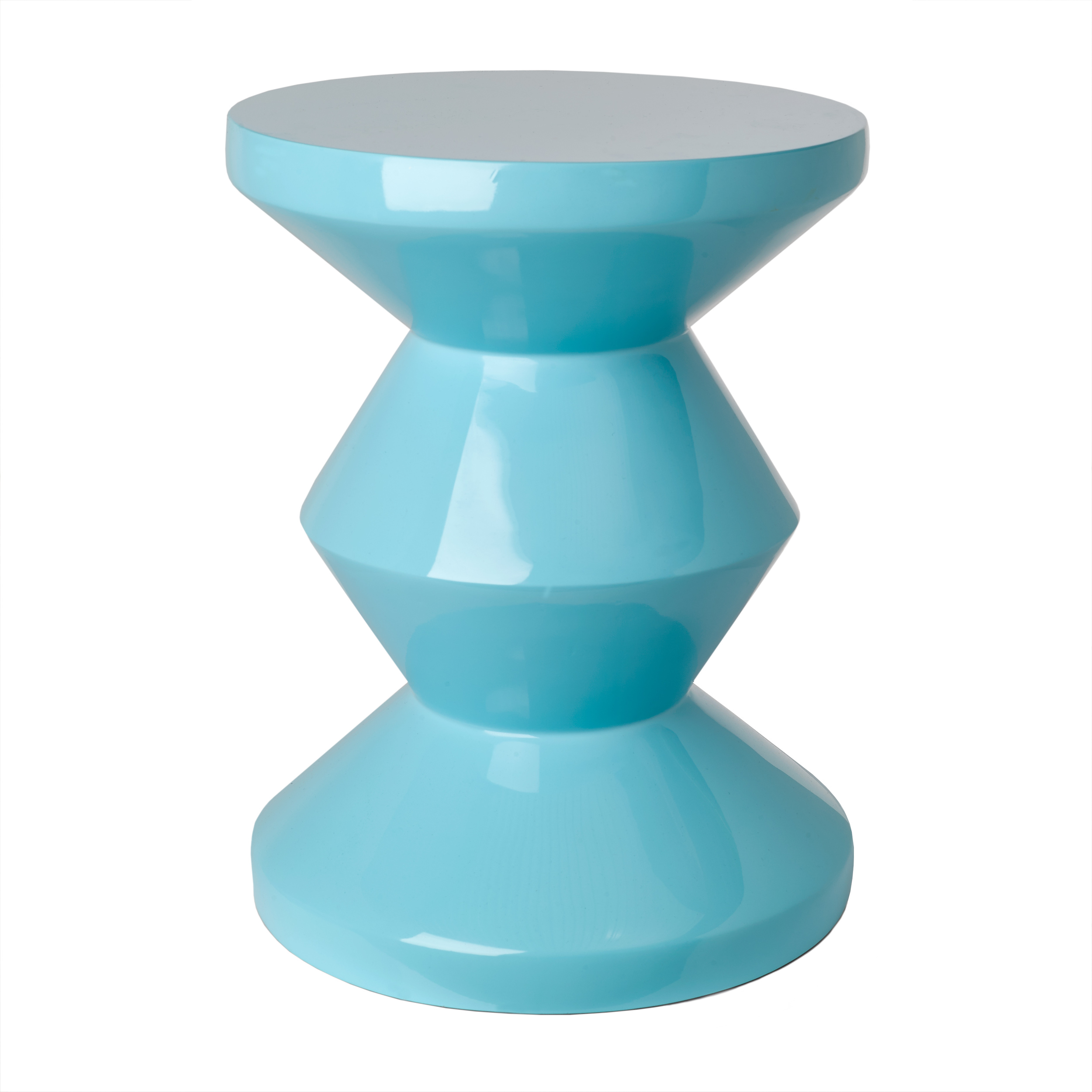Zig Zag Hocker oder Beistelltisch, hellblau